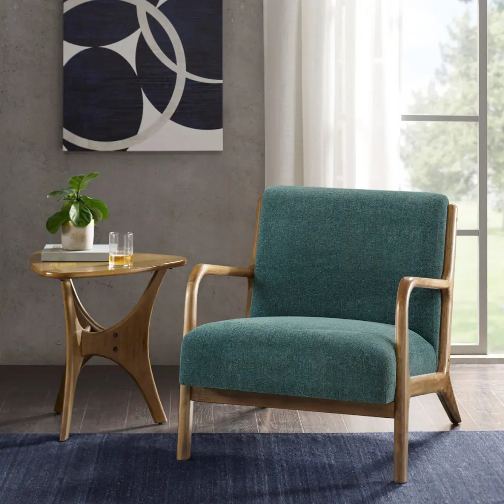 Teal Polyester Lounge Chair Living Room Or Bedroom jla