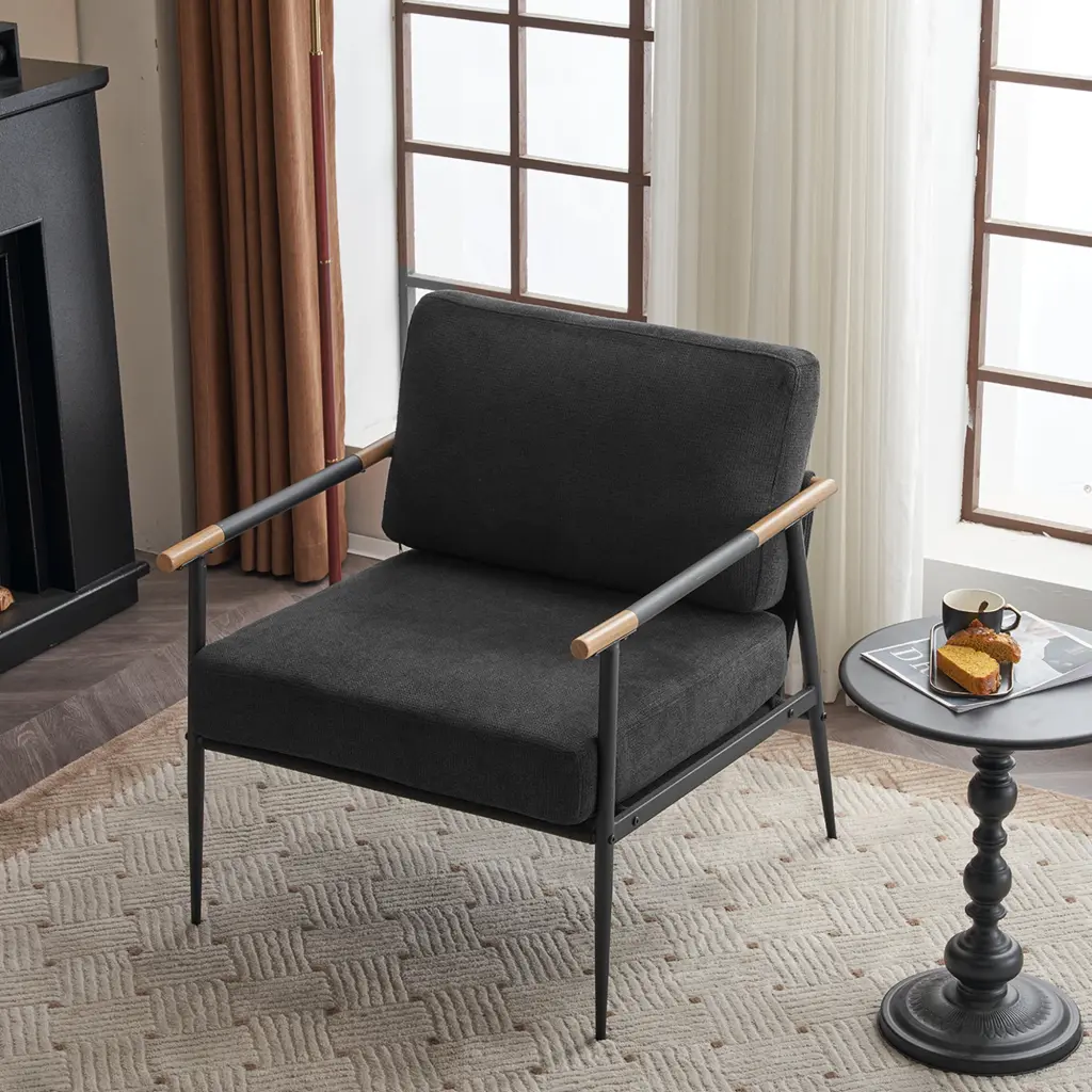 Leisure Lounge Arm Chair Metal Frame Upholstered Side Chair ui furniture