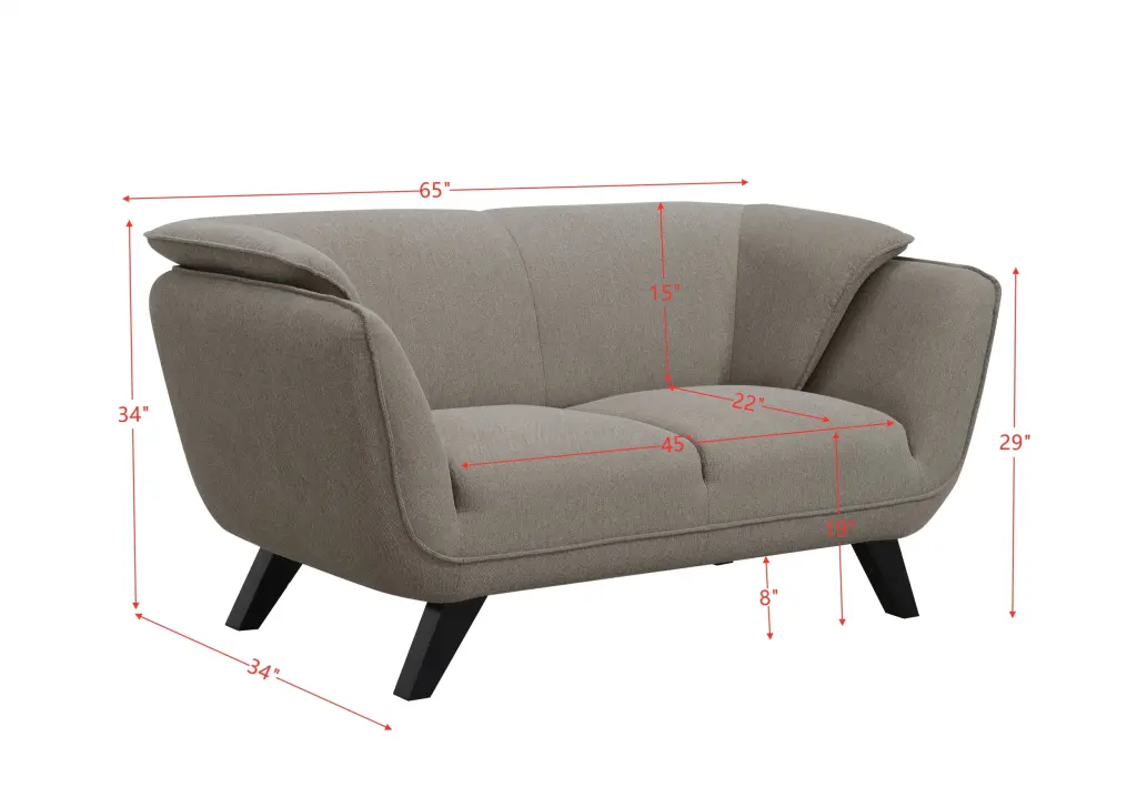 Nayeli Loveseat Brown Linen Lv02369 Brown Linen Compact Sofa Small Spaces acme onsite store