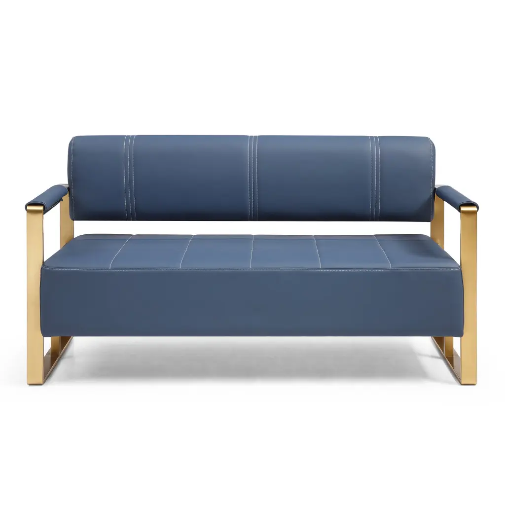 57.9 Inch Modern Upholstery Faux Bonded Leather Loveseat Sofa Living Room aijiafurniture