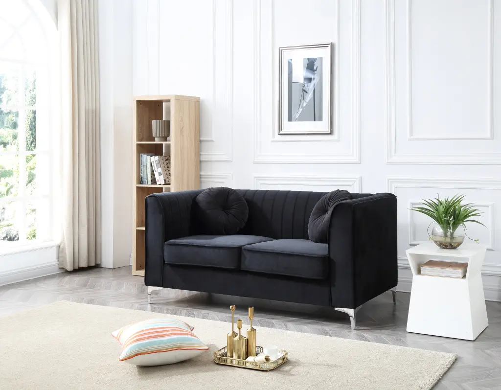 Delray G793A L Loveseat Black Foam Velvet 2 Boxes glory furniture