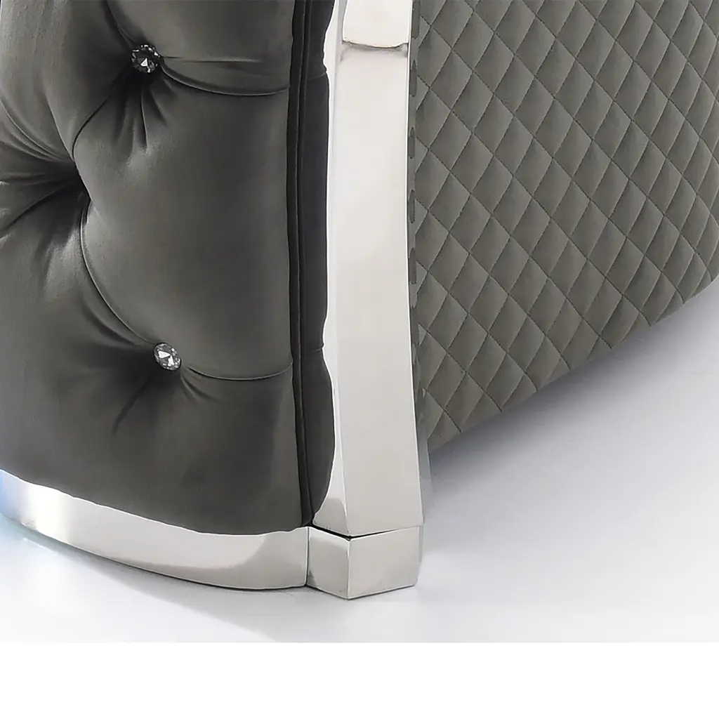 Sapphire G0590A L Gray Velvet Foam Loveseat Modern Living Room glory furniture