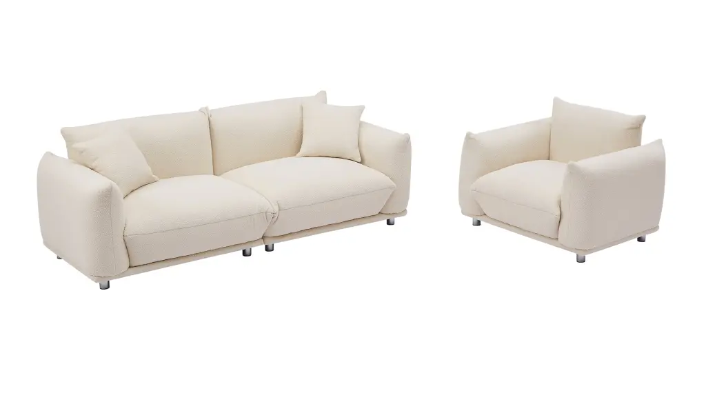 3 1 Oversized Loveseat Sofa Living Room Sherpa Sofa Metal Legs jsc furniture