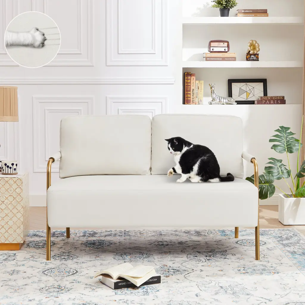 Small Pet Friendly Fabric Upholstered Loveseat 2 Seater Sofa jsc furniture