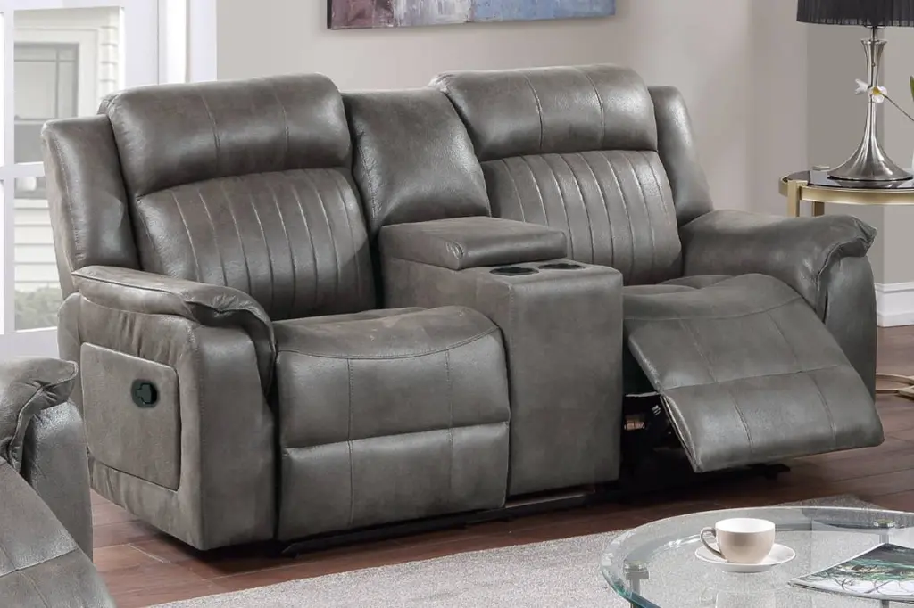 Contemporary Manual Motion Loveseat W Console 1Pc Couch Living Room Furniture kanepe