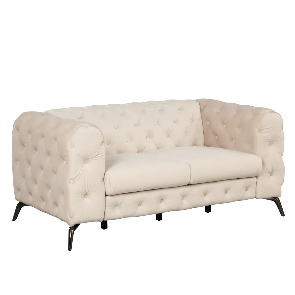 63 Inch Velvet Upholstered Loveseat Sofa Modern Button Tufted oris fur.