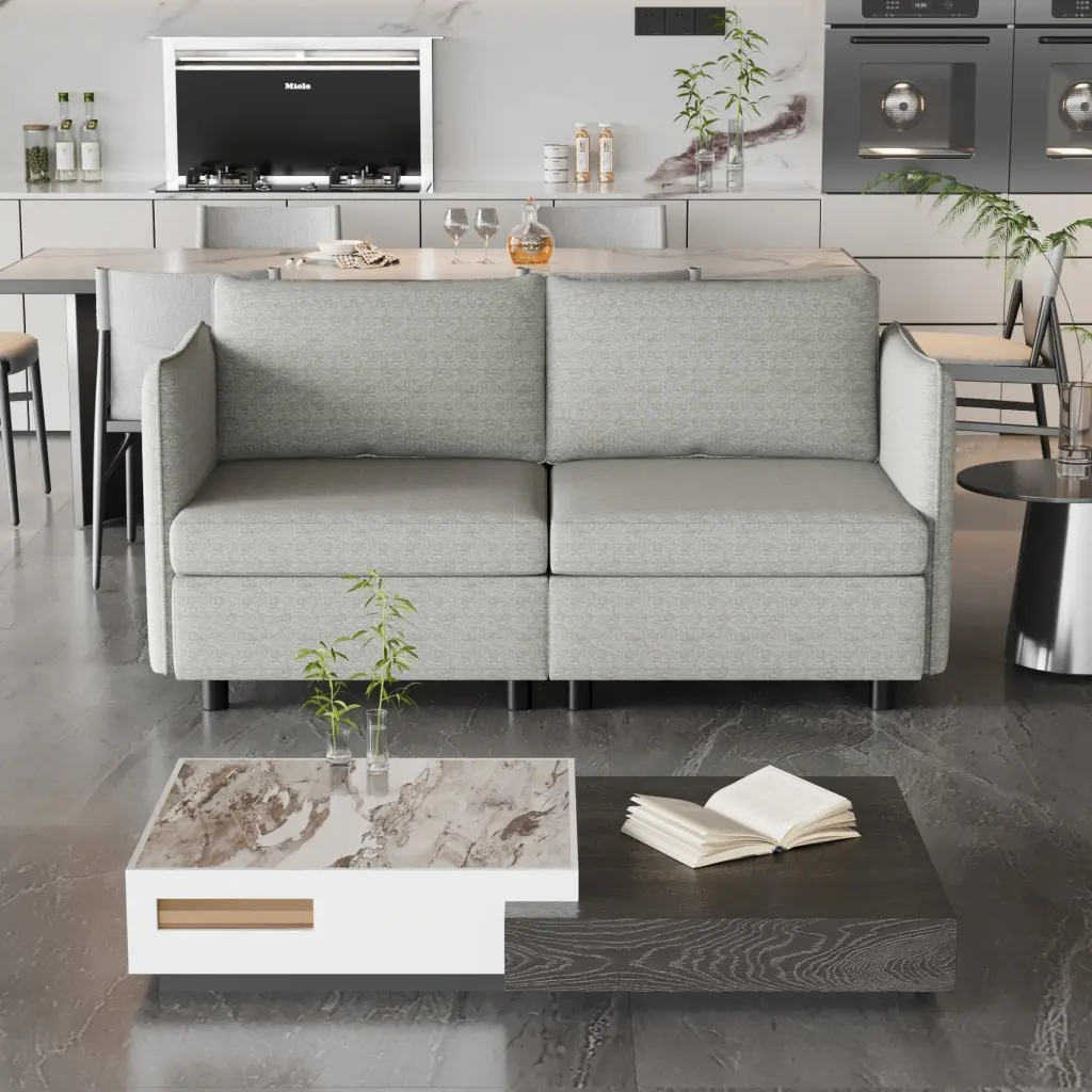 Love Seat Couches 2 Seater Loveseat Mid Century Modern Sofa Couch Living Room rnb