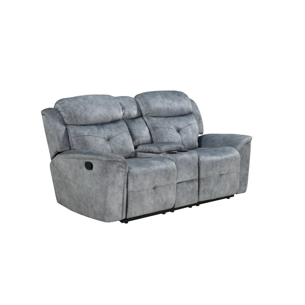 Fabric Upholstered Recliner Loveseat USB Charging Docks Gray royal hampton