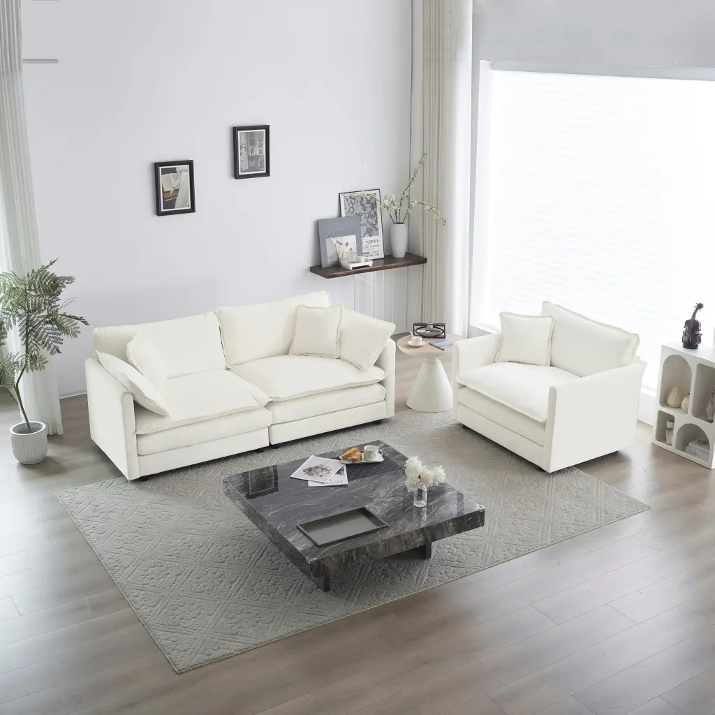 2 Seater Loveseat and Chair Set 2 Piece Sofa and Chair Set Living Room Comfort ui furniture