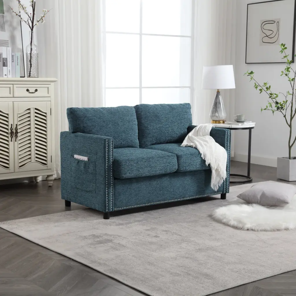 United Modern Chenille Fabric Loveseat 2 Seat Upholstered Sofa w1568 united we win