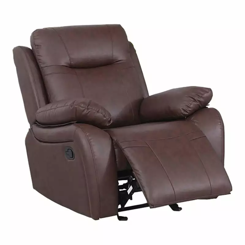 Alexent Manual Faux Leather Recliner Couch Reclining Arm Chair Brown Living Room