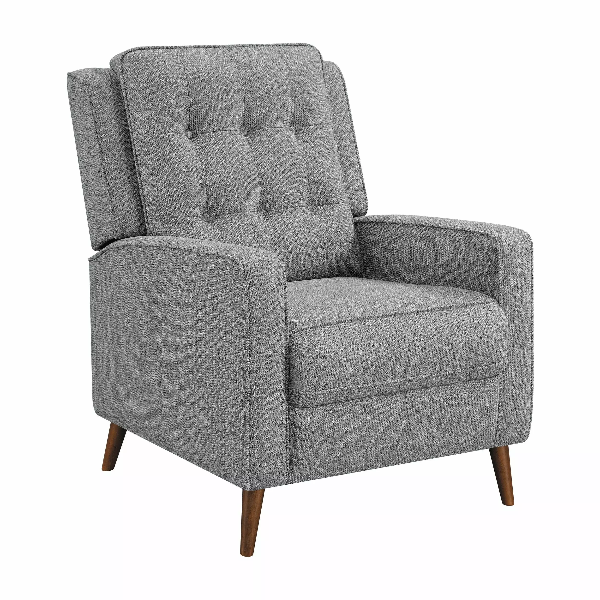 31 Inch Modern Manual Recliner Chair Padded Button Tufted Back Gray Bed Bath & Beyond