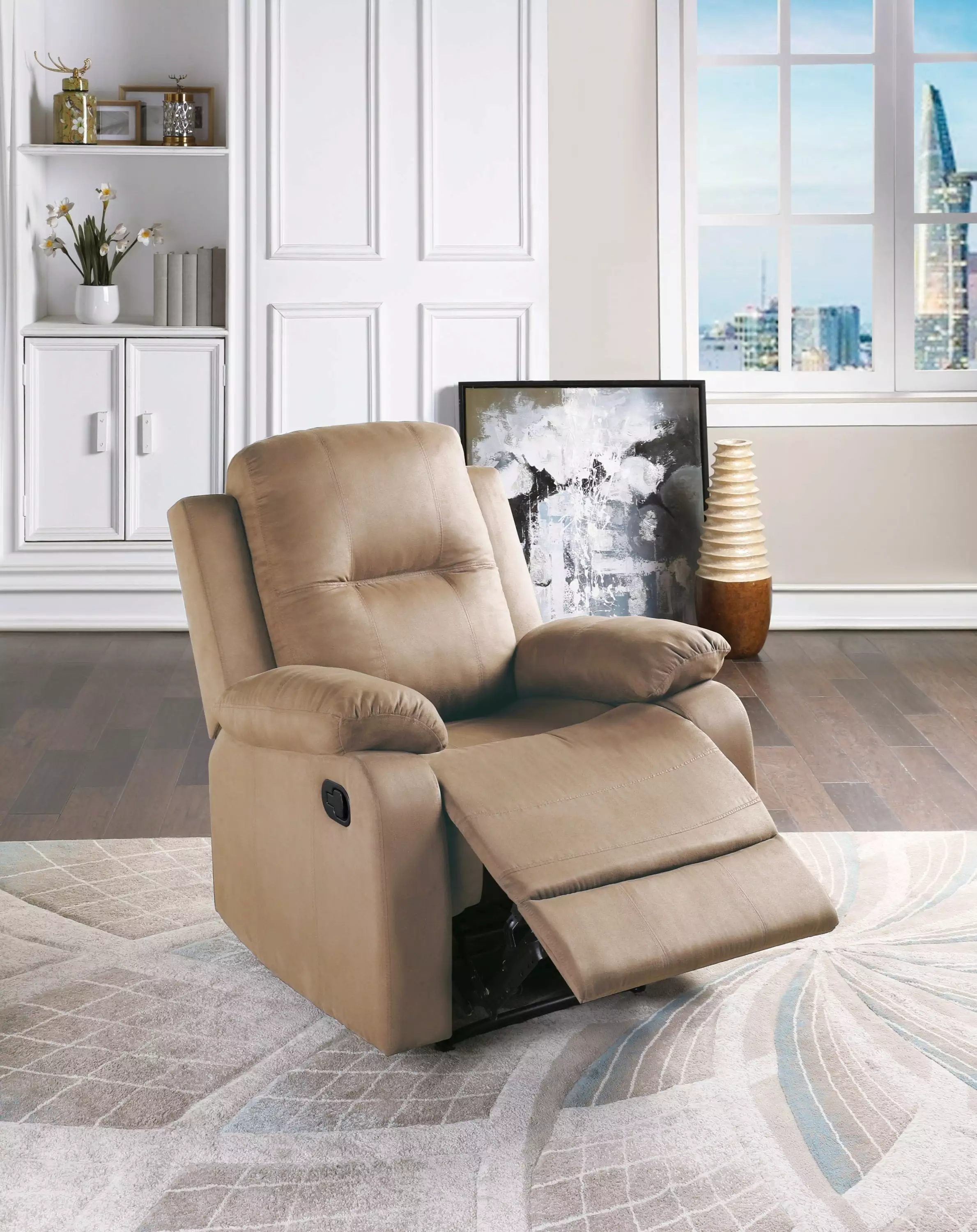 Freda Microfiber Motion Recliner Peat Go Green Woods