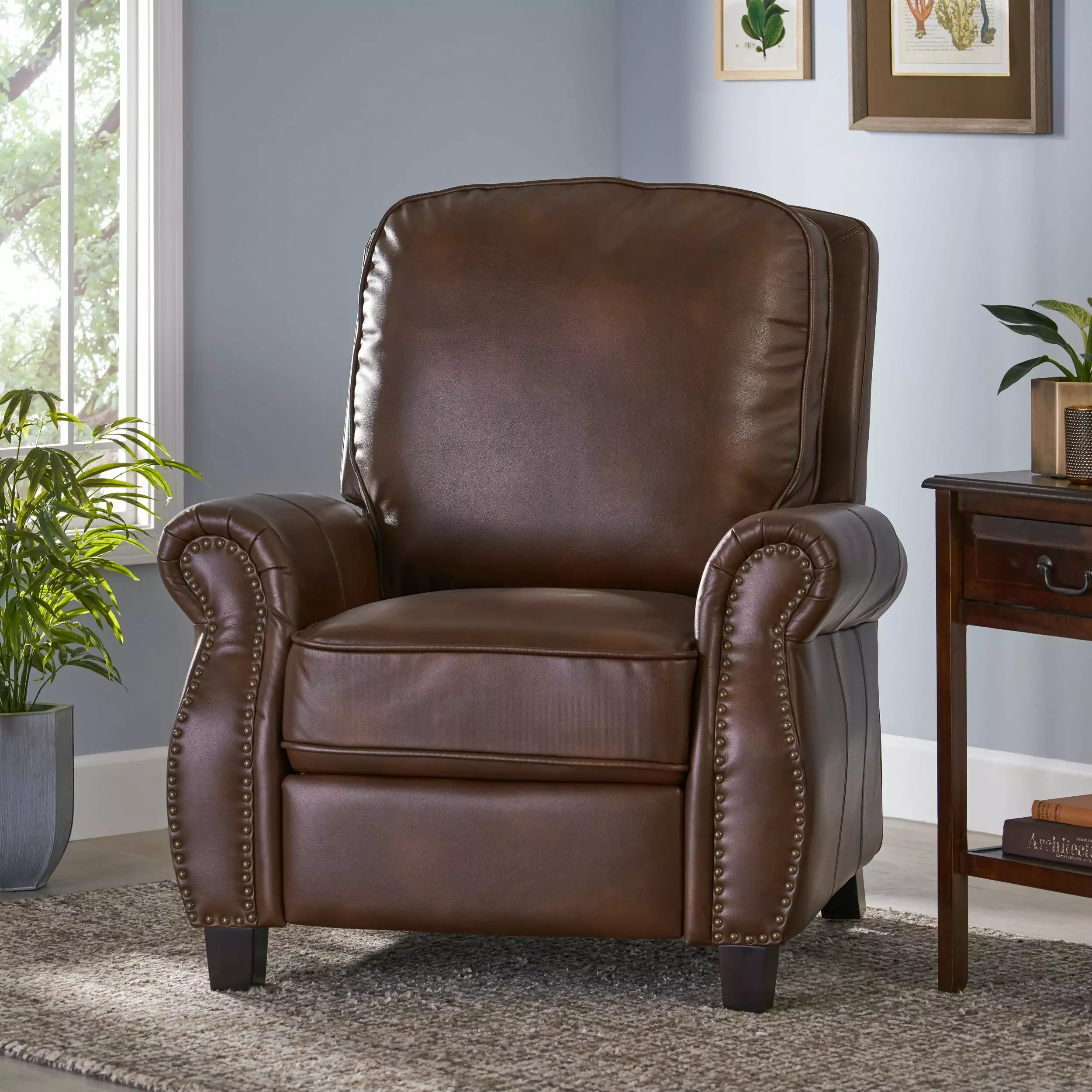 Leta Push Back Recliner Chair Living Room Relaxation Go Green Woods