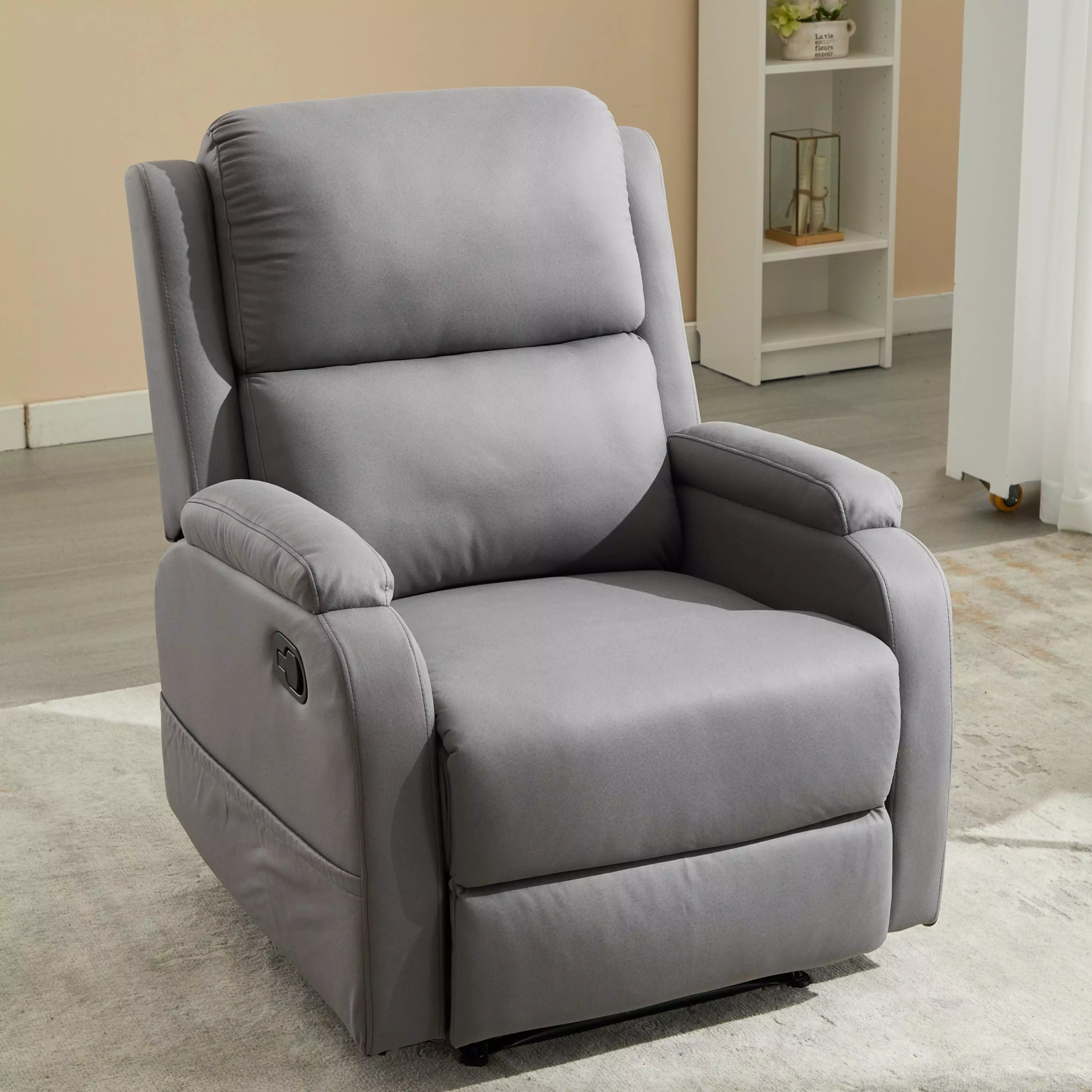 Best Choice Recliner Chair Living Room Reclining Sofa Chair Easy Side Button Jamini