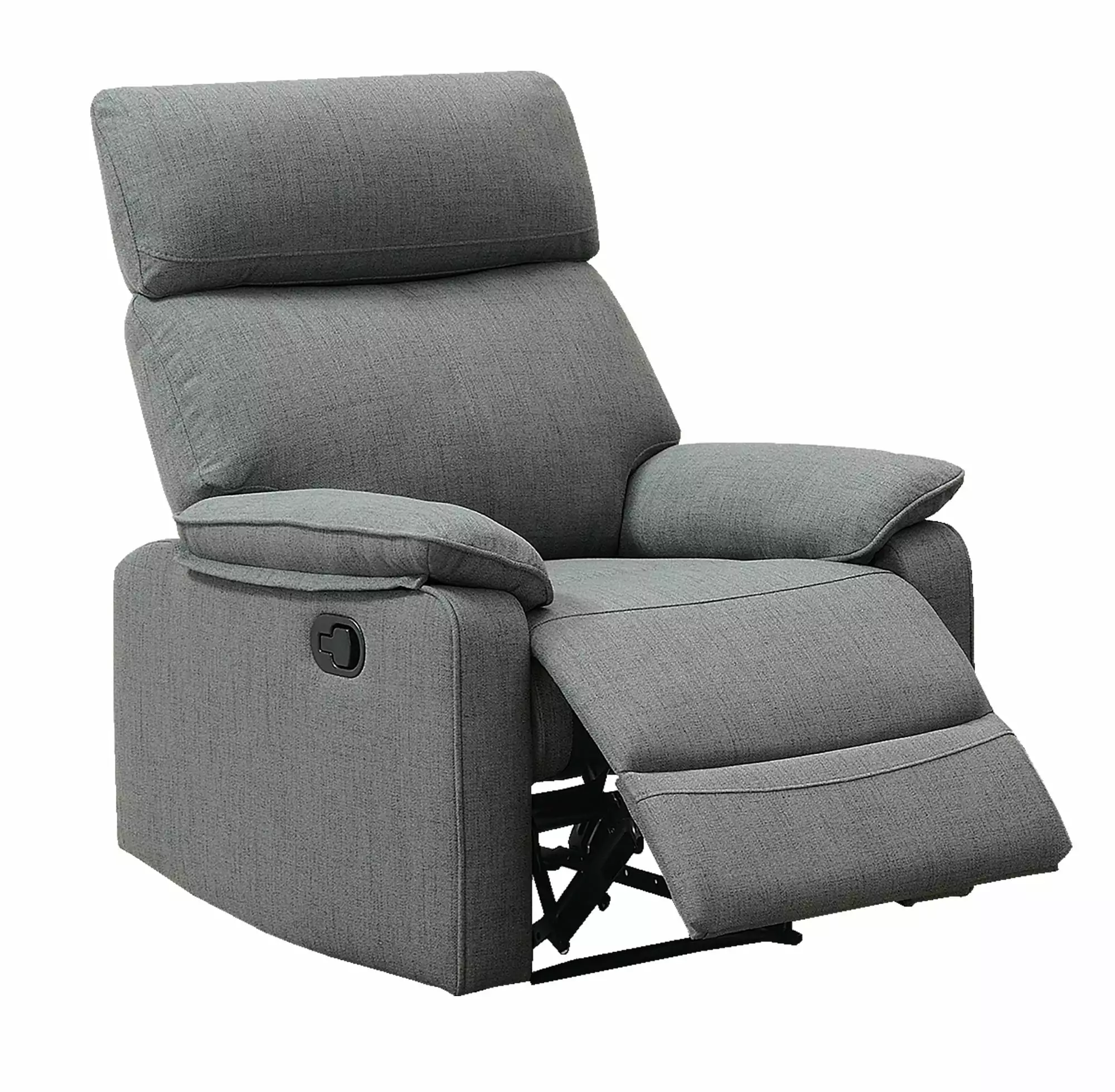 Gray Color Burlap Fabric Recliner Motion Recliner Chair Living Room Jamini