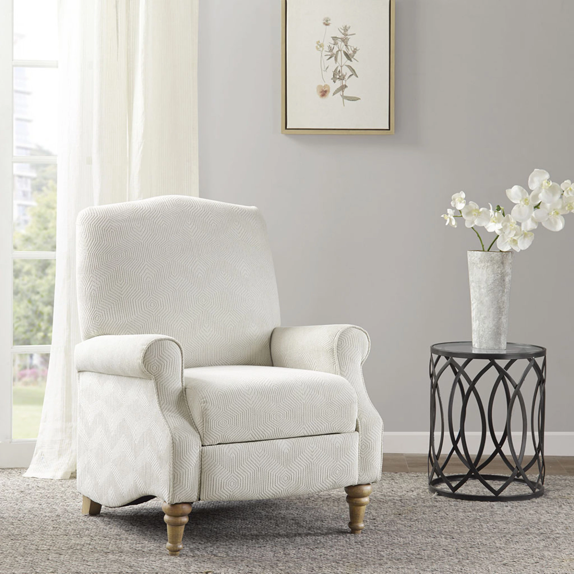 Athena Push Back Recliner 48657 - Comfortable Manual Recliner Living Room Miekor