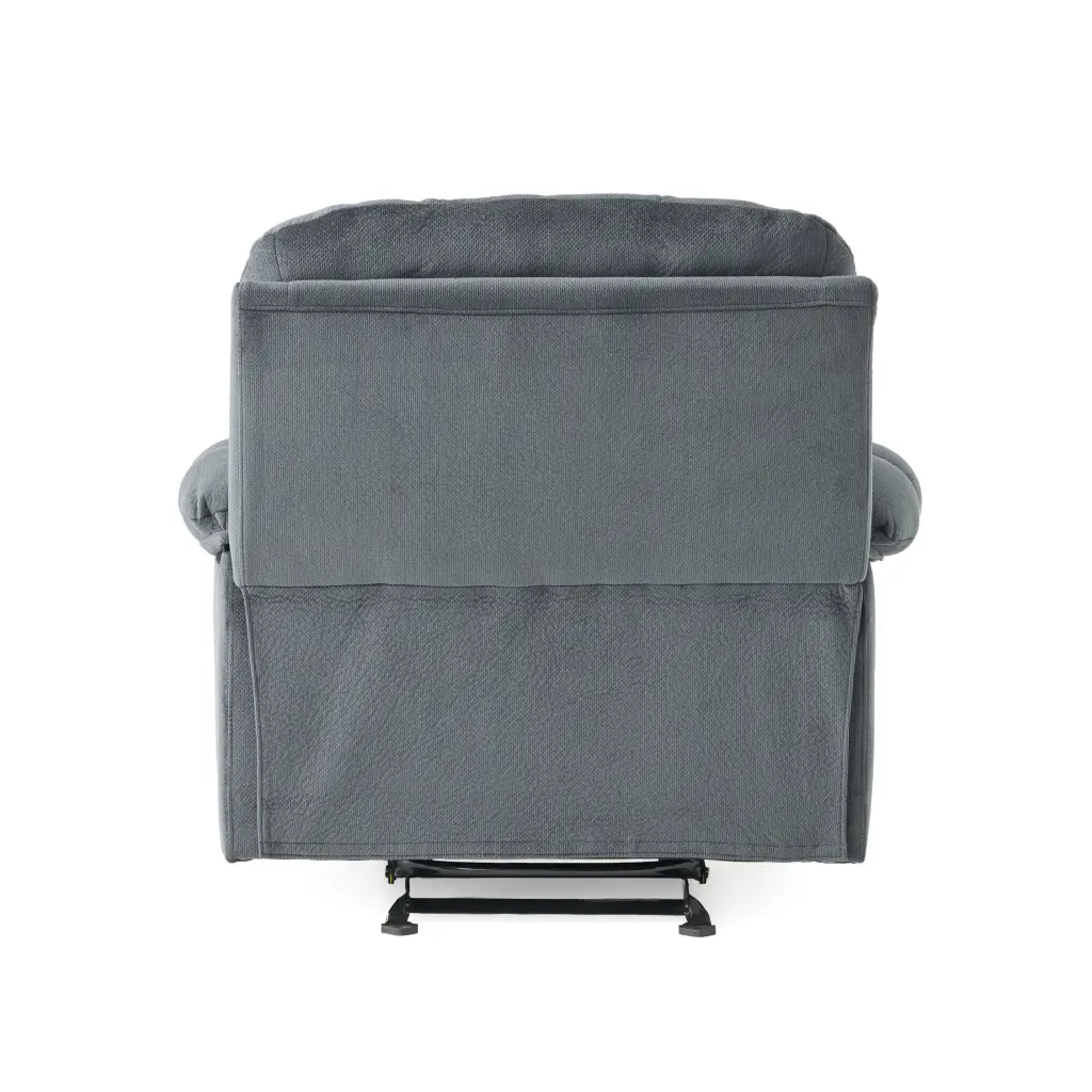 Opulent Manual Recliner Chair Silver Skin Friendly Fabric Comfortable Seating nh-ocean furniture