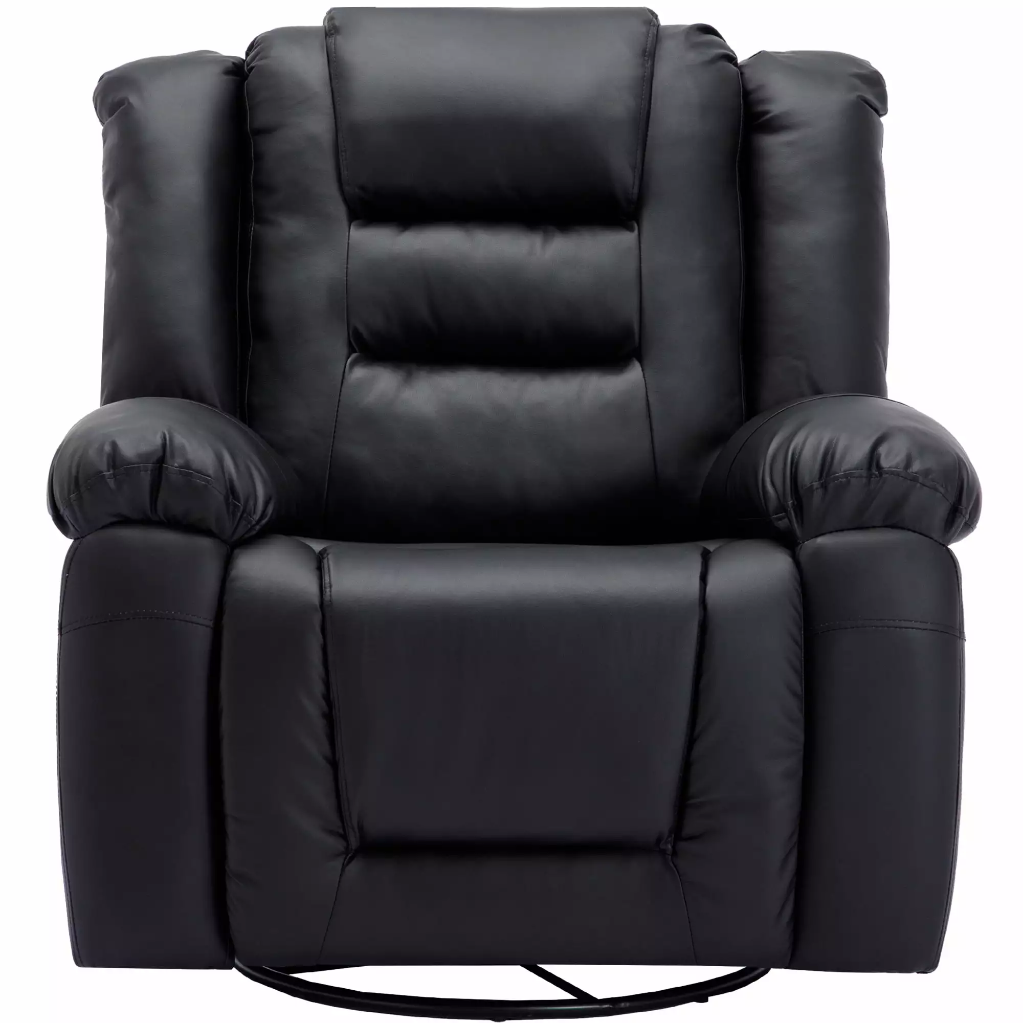360 Degree Swivel Rocker Recliner PU Leather Manual Reclining Chair Living Room Wobythan