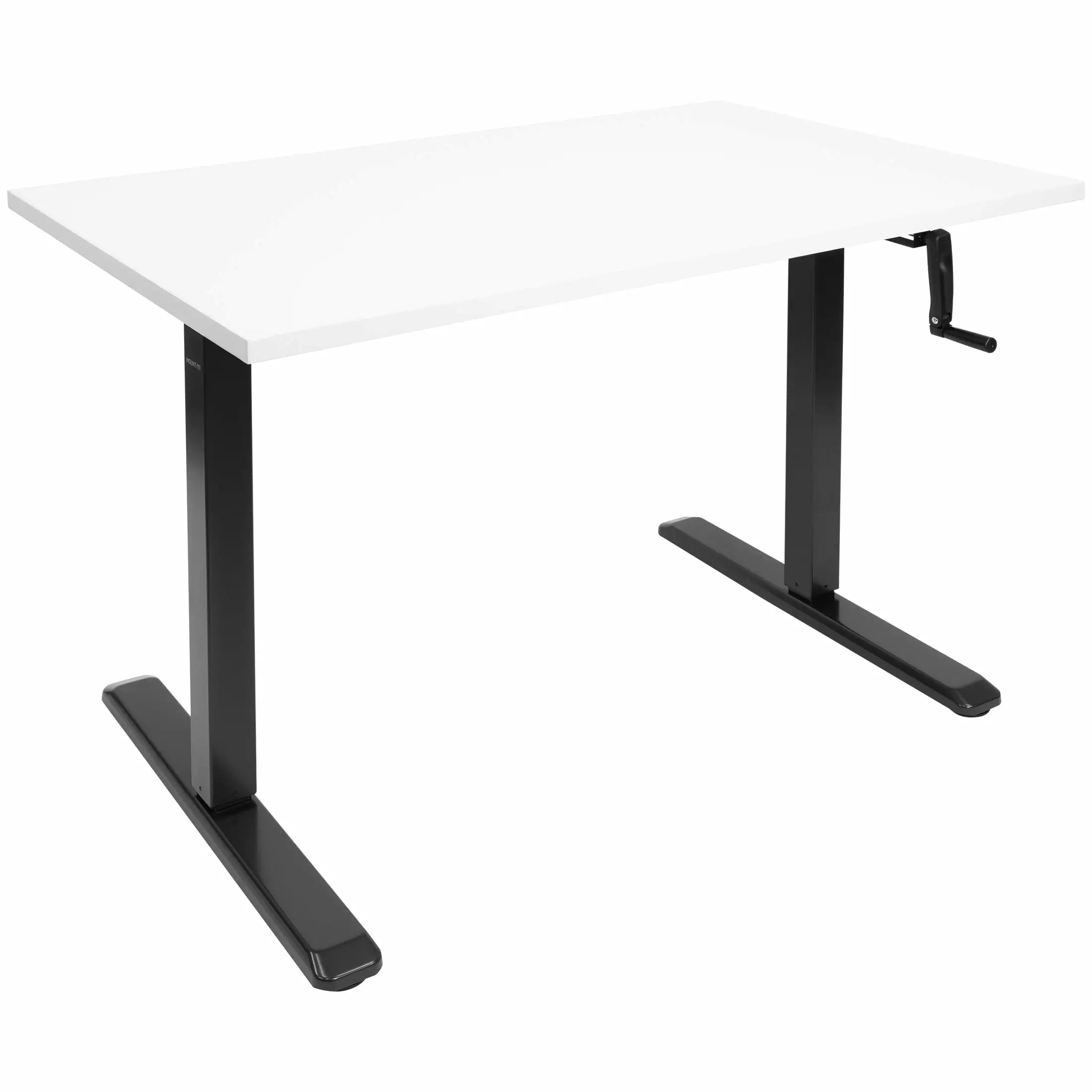 Mount It Hand Crank Sit Stand Desk Frame White Tabletop Manual Height Adjustable Black Office Desk Mount-It!