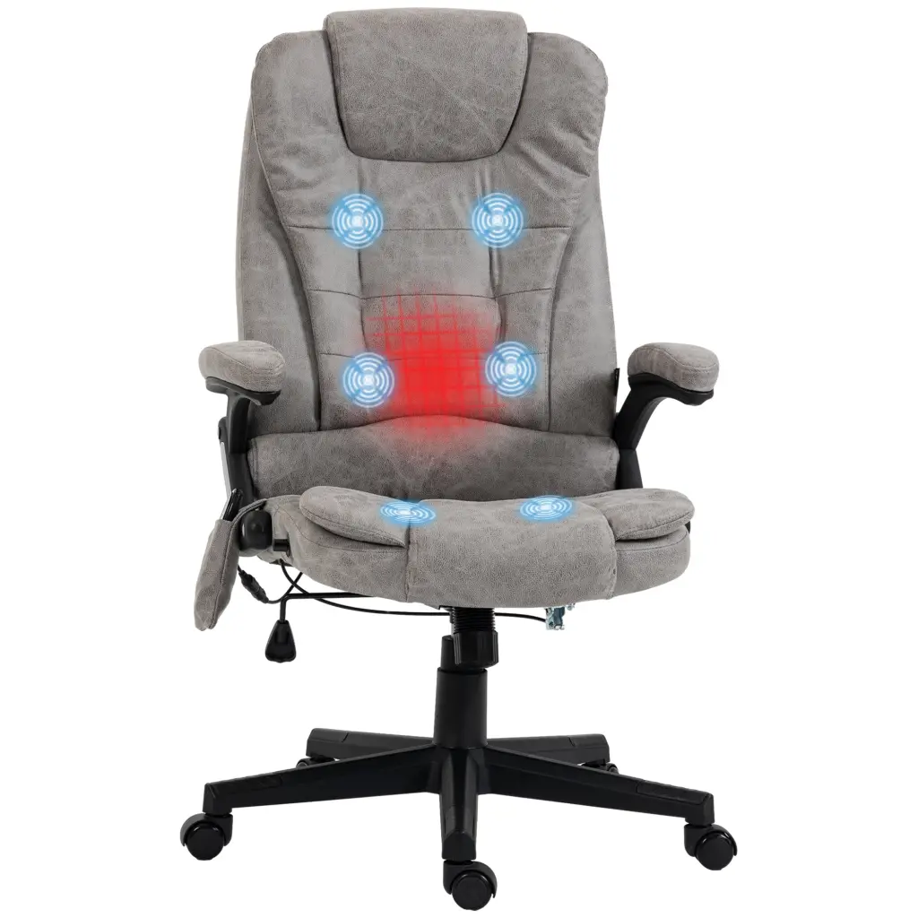 Homcom 6 Point Vibrating Massage Office Chair Heat Microfiber High Back aosom business