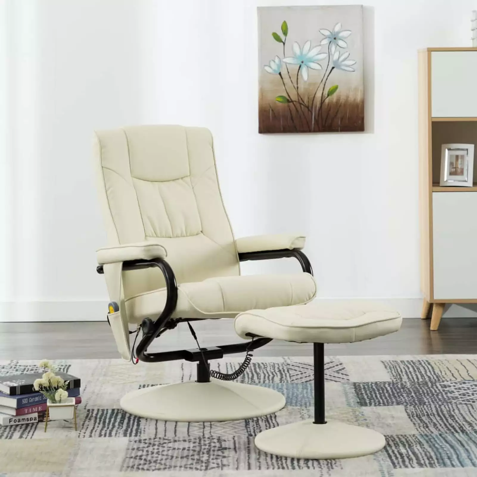 Suzicca Massage Recliner Ottoman Faux Leather Remote Control ammoon