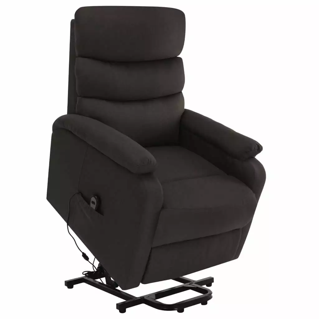 Anself Lift Massage Recliner Chair Dark Brown Fabric Elderly and Living Room