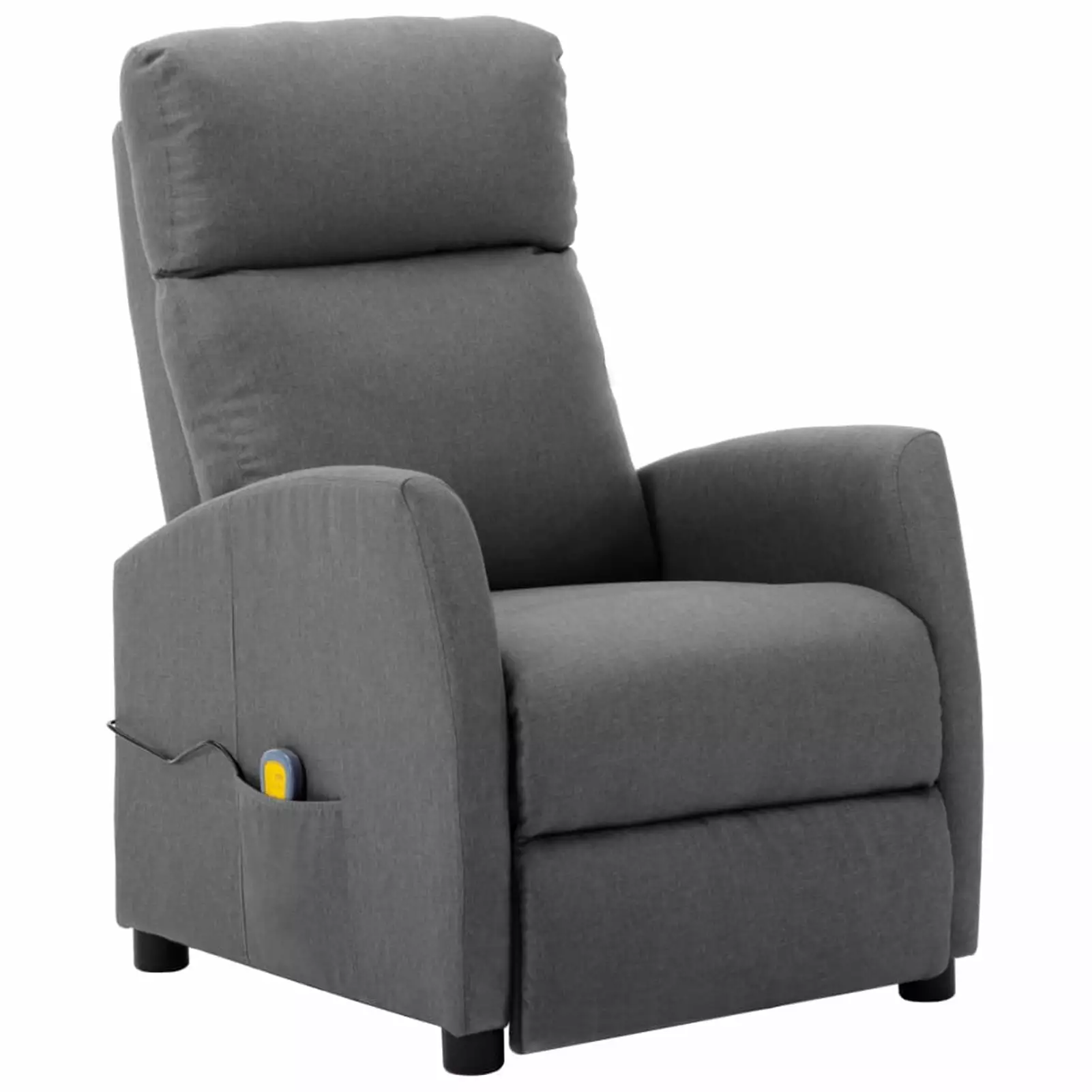 Anself Massage Reclining Chair Extended Footrest and Backrest Fabric Recliner Light Gray Elderly Living Room