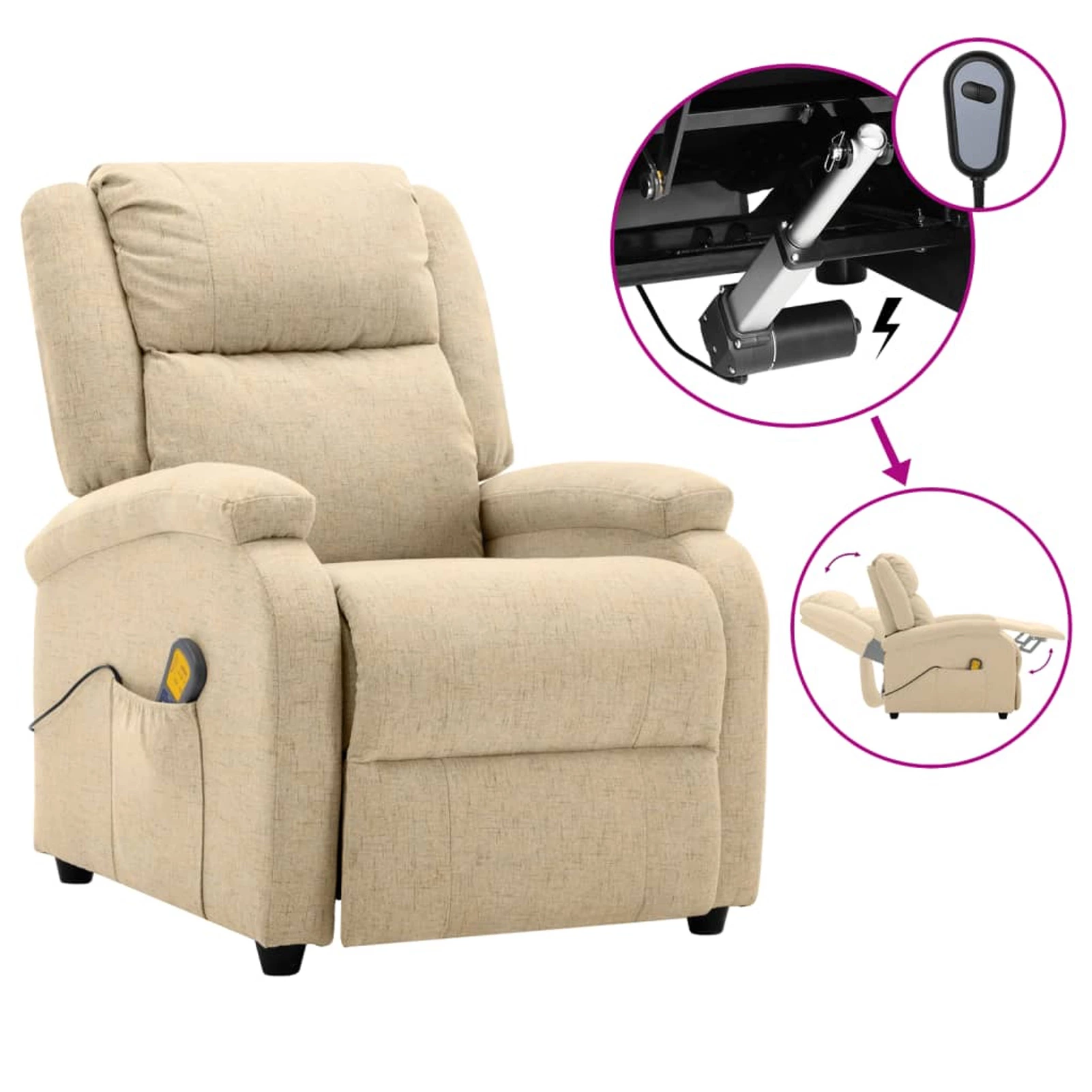 Carevas Massage Recliner Fabric Chair Living Room