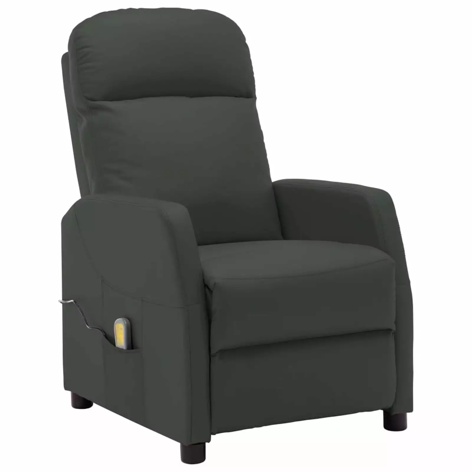 Dcenta Massage Reclining Chair Adjustable Footrest and Side Pocket Faux Leather Sofa Chair