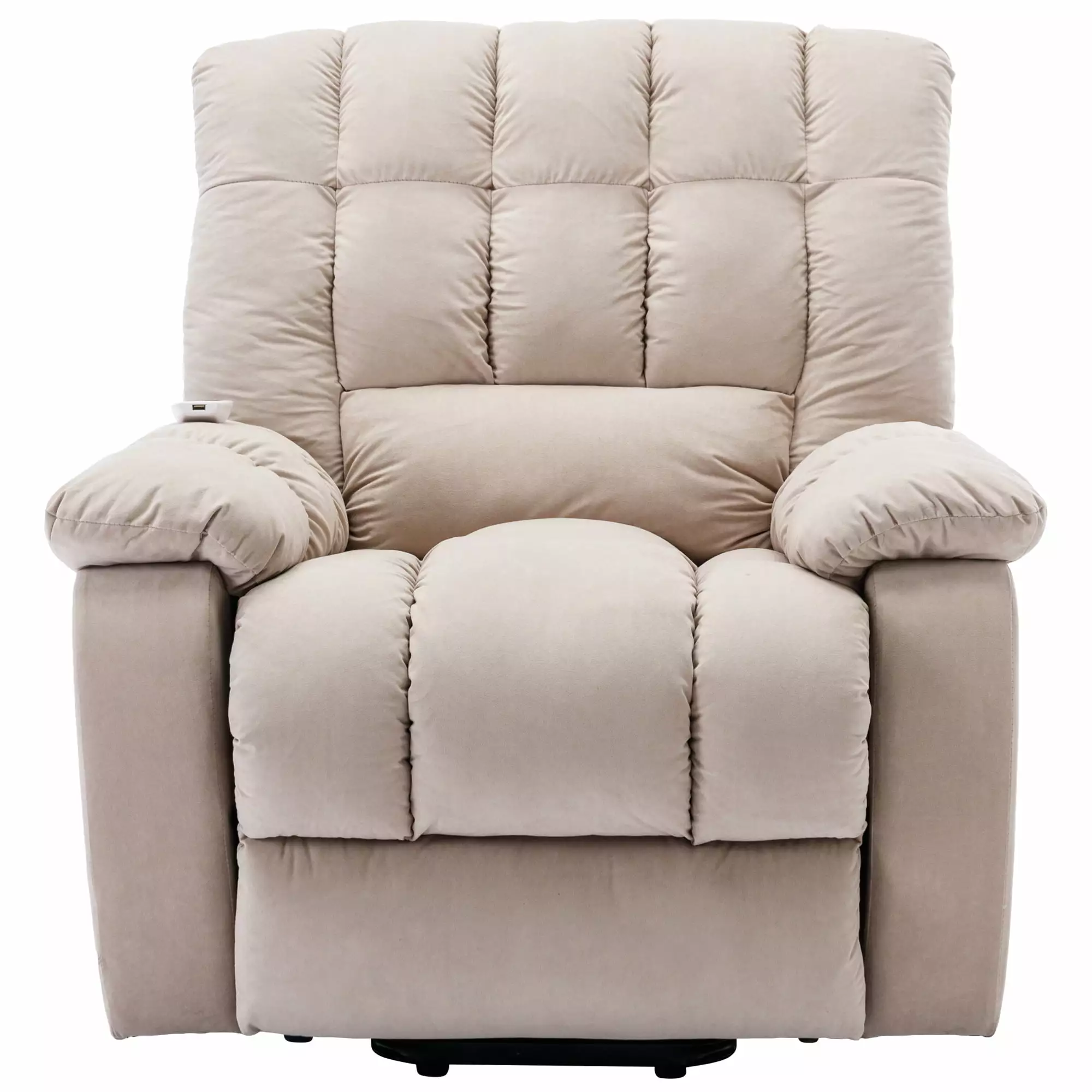 DeeHome Electric Power Lift Massage Recliner Chair Heat and Vibration Beige
