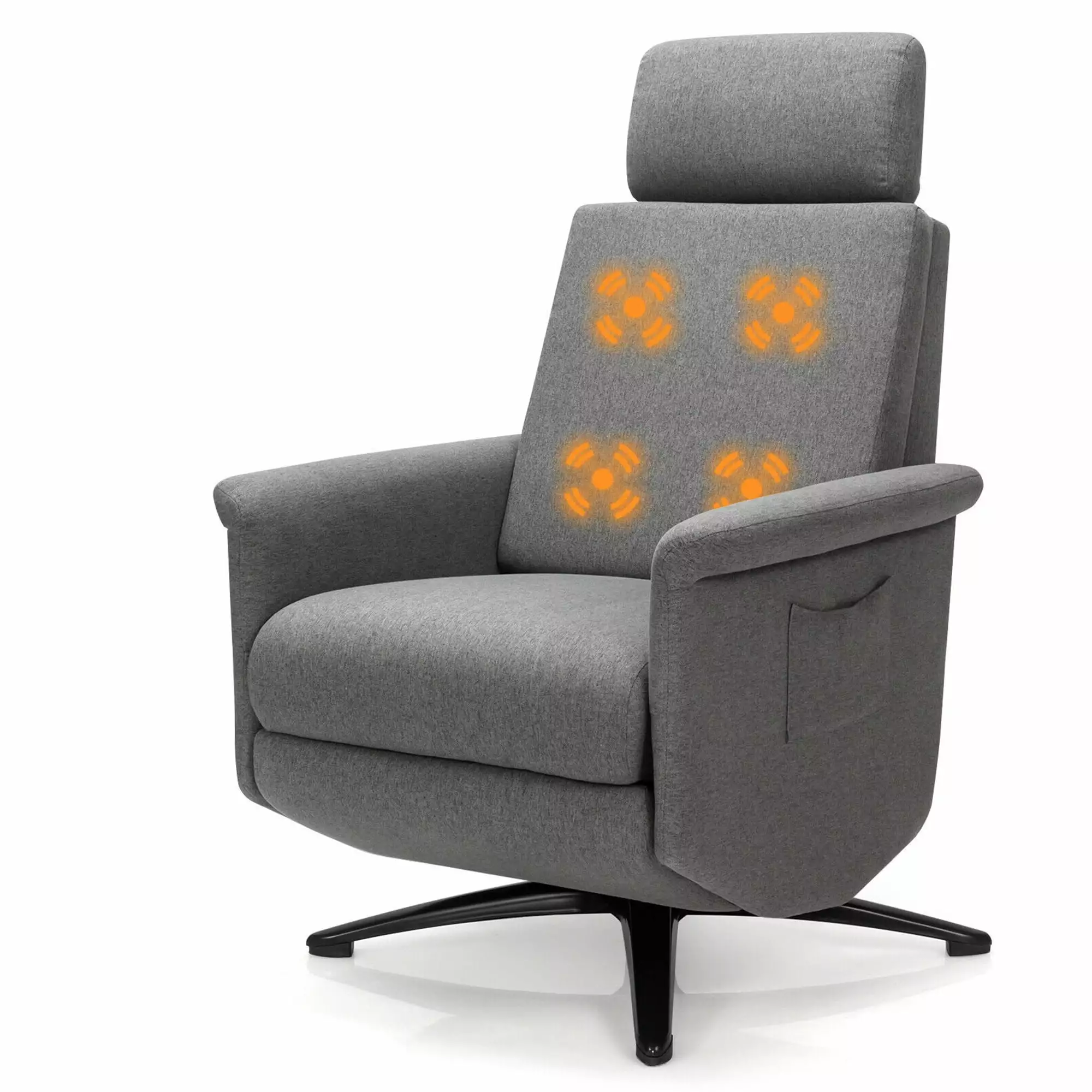 Gymax Massage Recliner Chair Swivel Single Sofa Lounge Adjustable Headrest