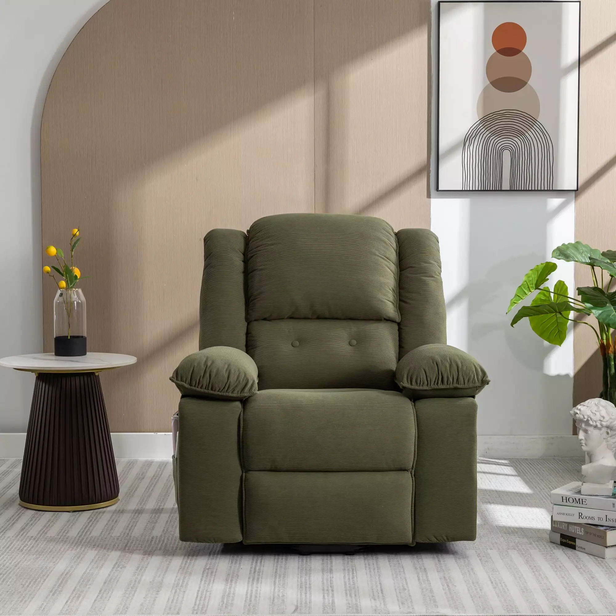 Homiyad Massage Recliner Power Lift Chair Elderly Heating Green