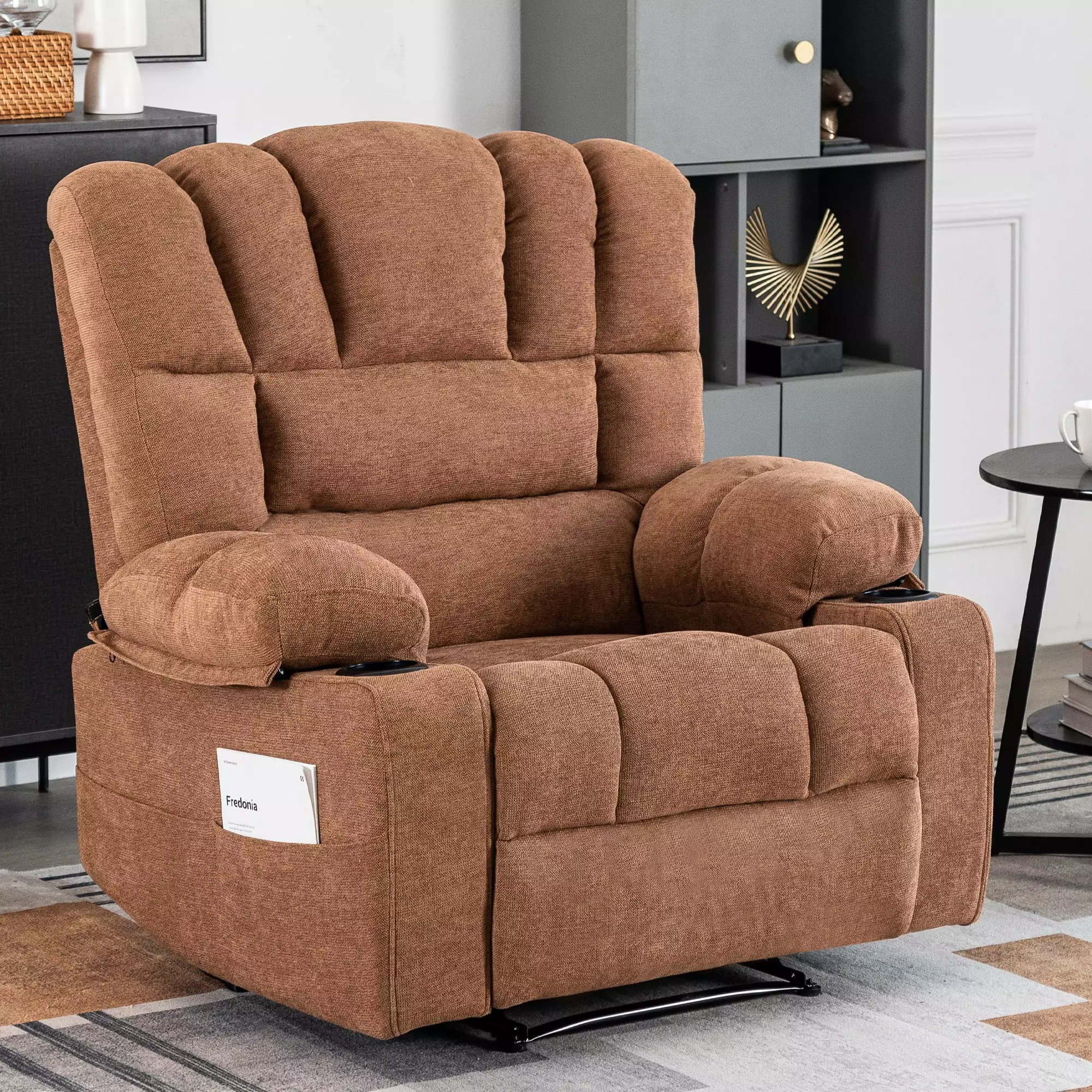 Brown Massage Recliner Chair Sofa Heating and Vibration Ultimate Relaxation Jamini