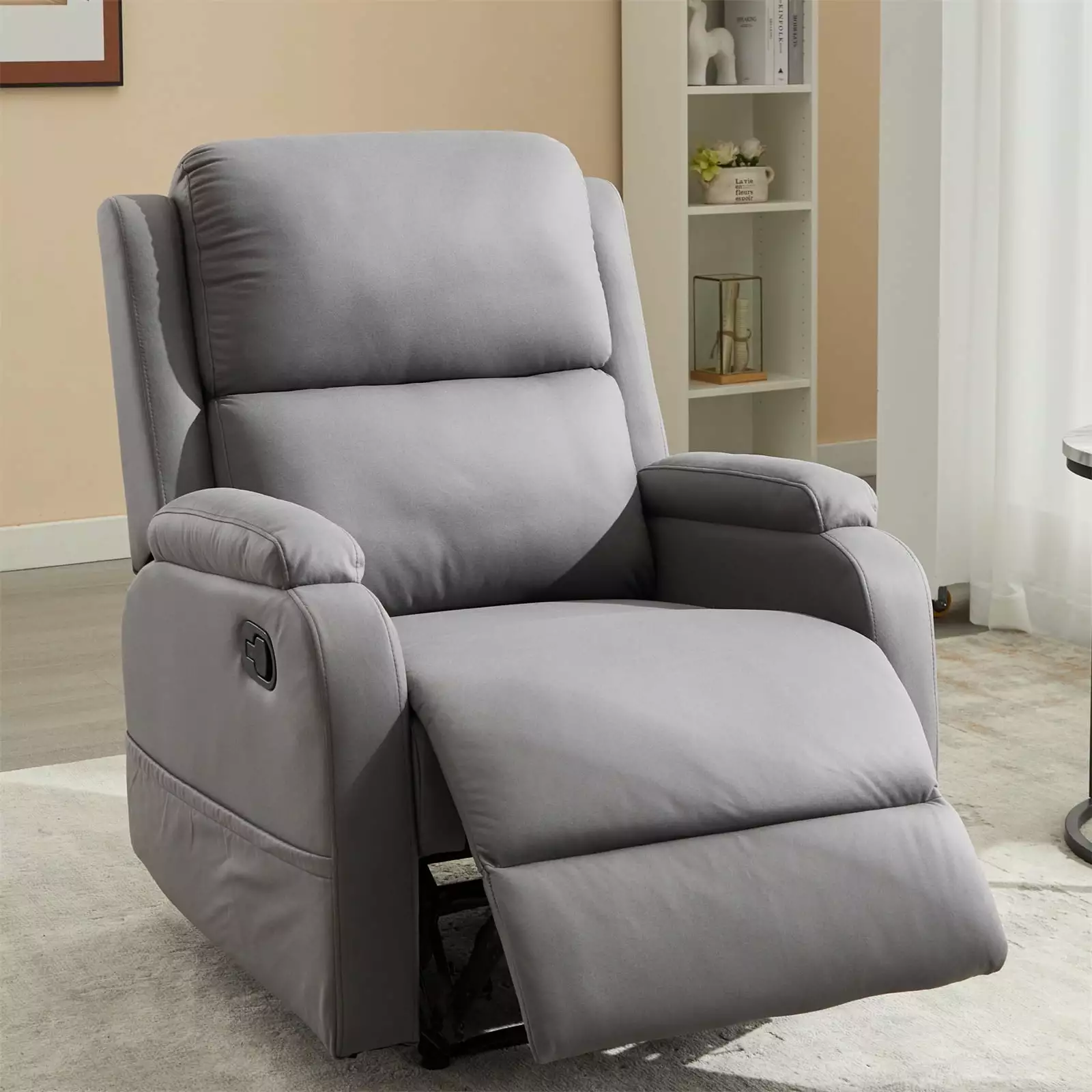 PU Leather Recliner Chair Massage Function and 3 Position Adjustable Backrest LULEEYANG