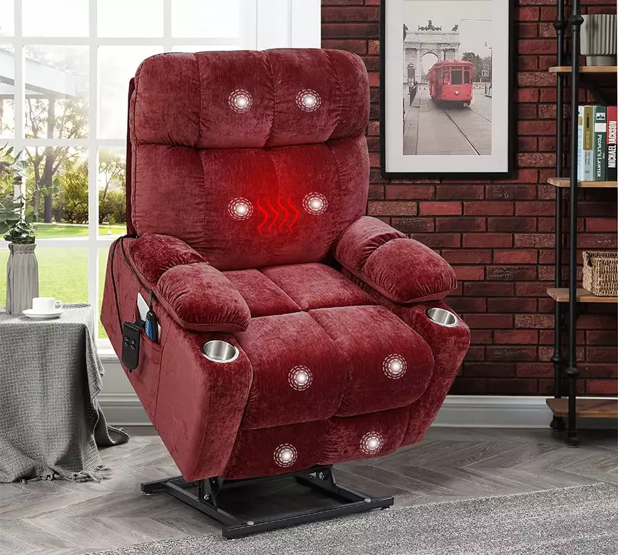 CoSoTower Motor Power Lift Recliner Chair Elderly Heat Massage and 180° Recline