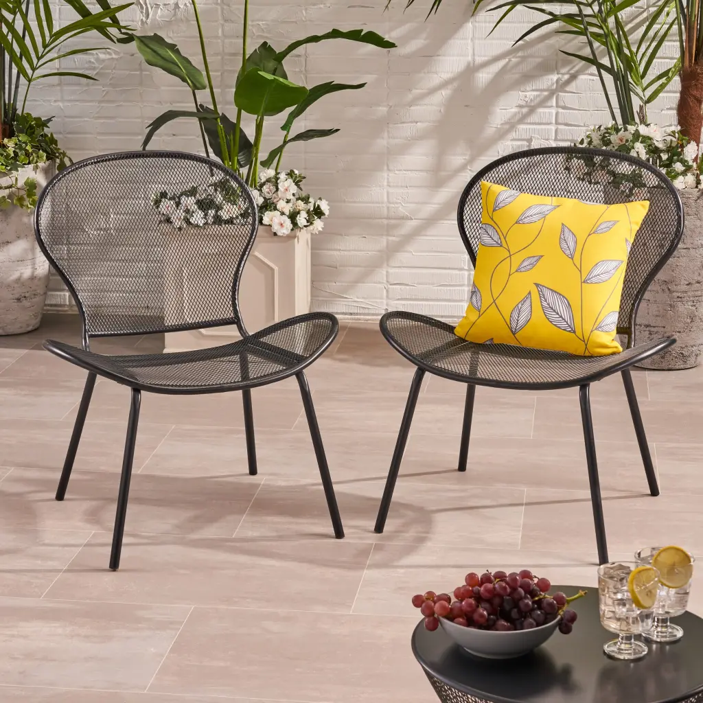 Nevada Chair MP2 1Ctn 2Pcs Matte Black Iron Dining Chairs nh-cloudhouse