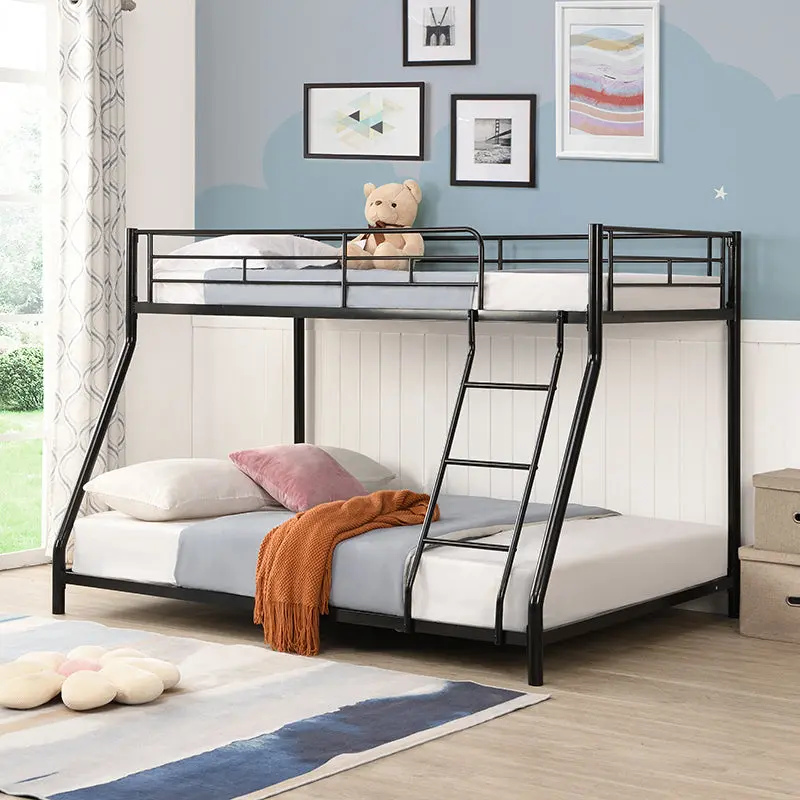 Metal Bunk Bed TF Black Black Metal Sturdy Twin Over Twin Loft Bed civilfurniture