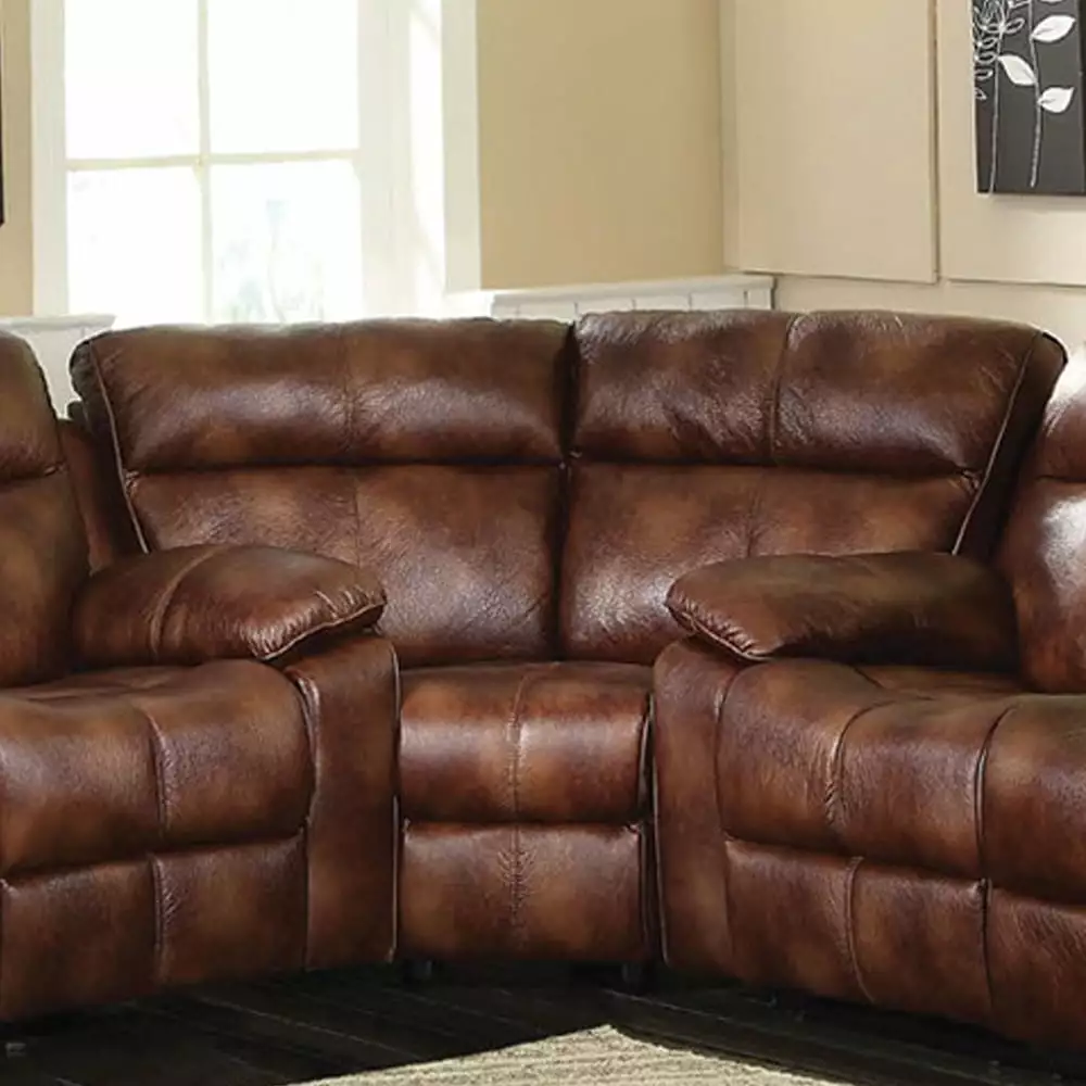 ACME Dyson Wedge Light Brown Polished Microfiber Recliner - Modern Comfort Acme Furniture