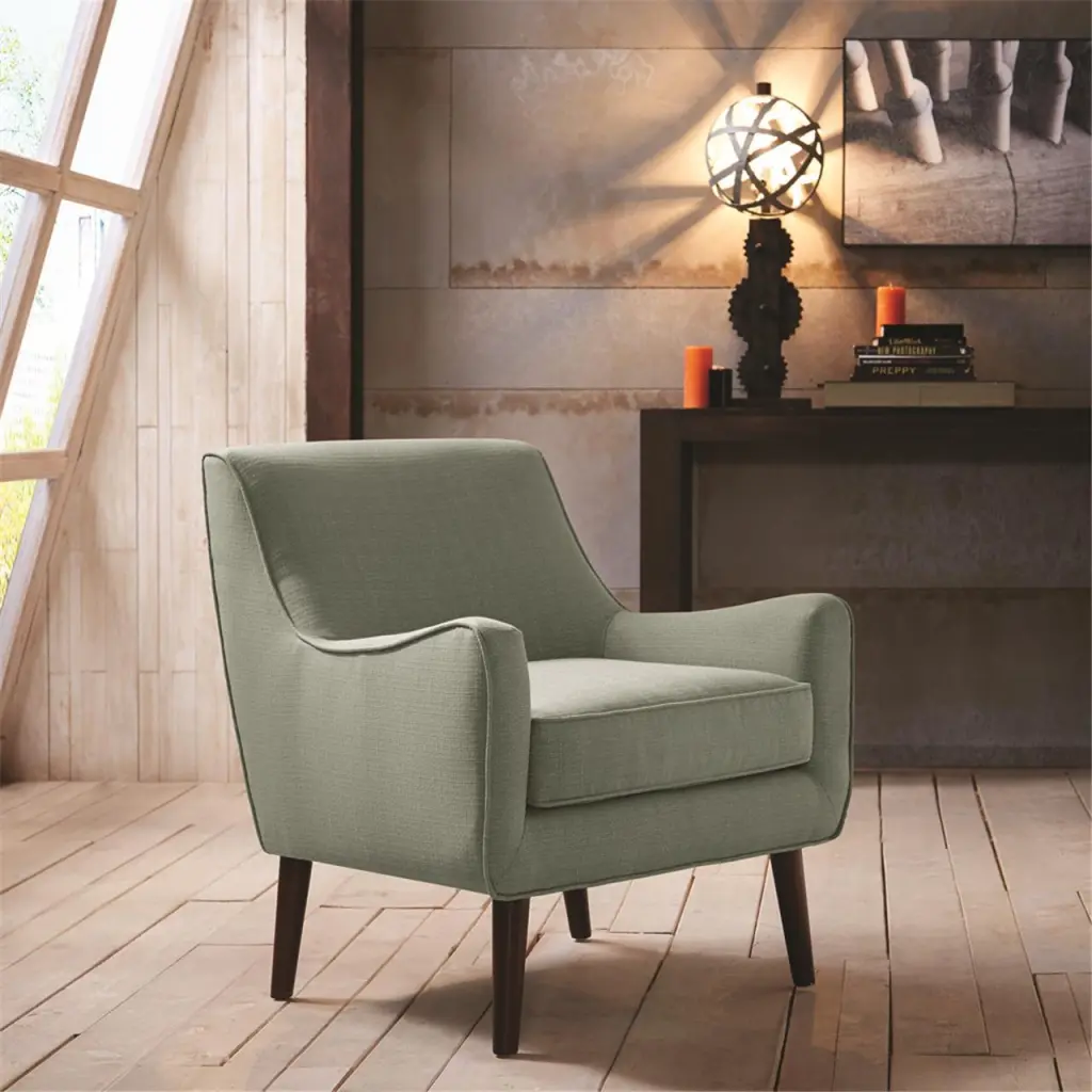 Mid Century Accent Chair Seafoam Polyester Modern Chair jla