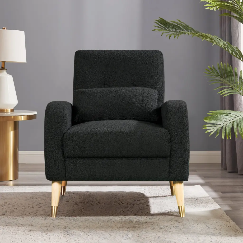 Mid Century Modern Accent Chair Upholstered Armchair Living Room Lounge jsc furniture