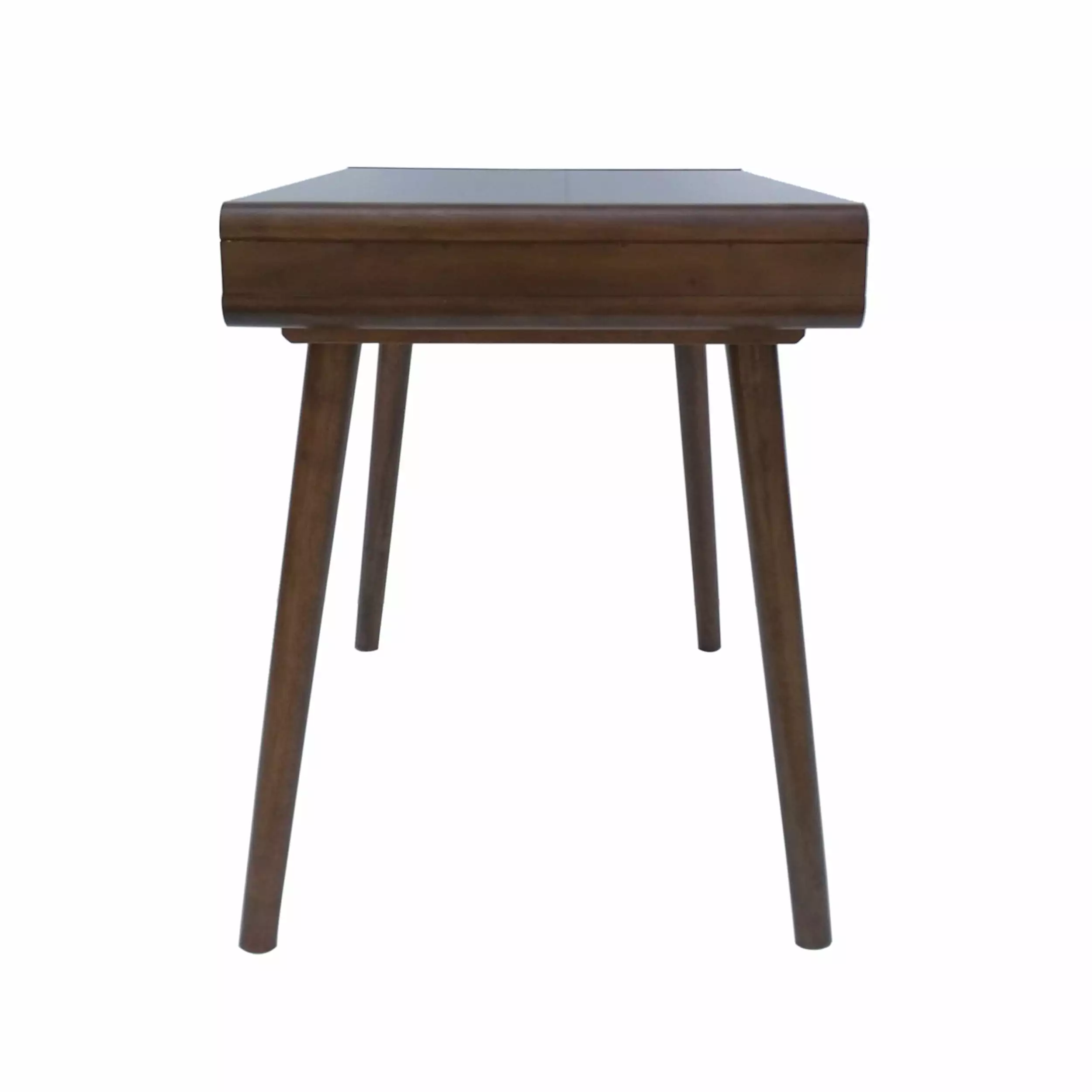 GDF Studio Rex Mid Century Rubberwood Writing Desk Charcoal Grey and Medium Brown GDFSTUDIO