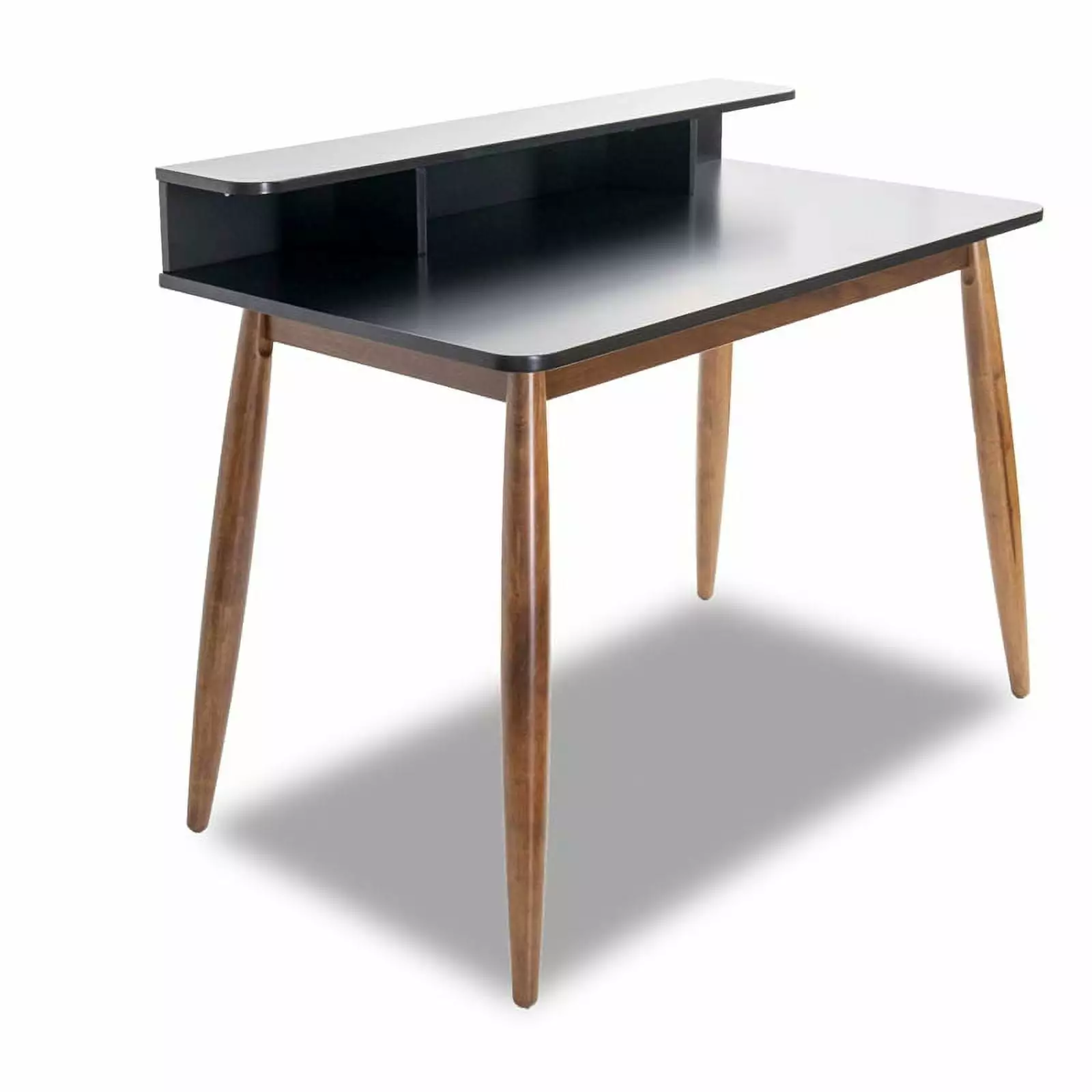 Mid Century Modern Phoenix Walnut Brown Study Desk PEMBERLY ROW