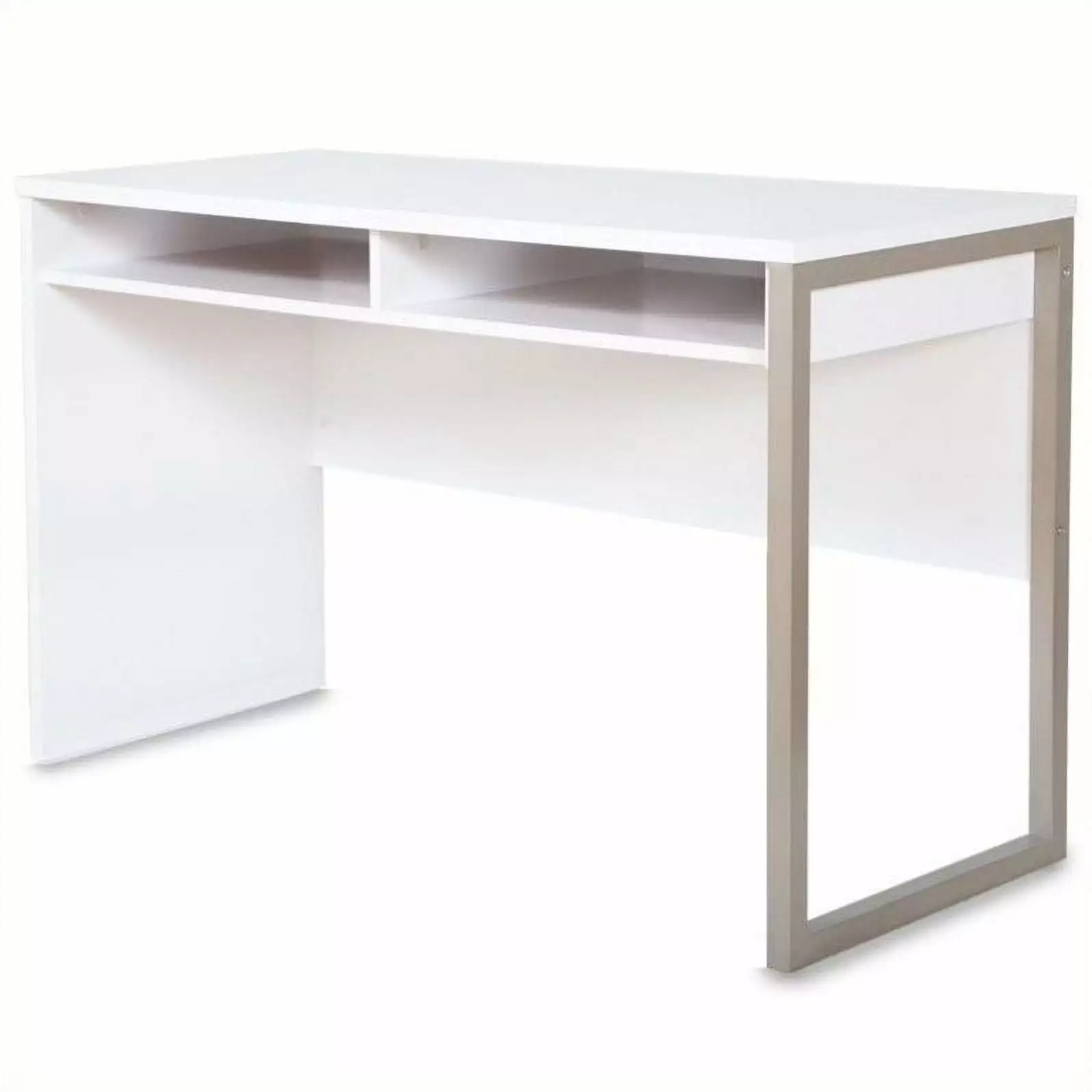 UrbanPro Mid-Century Wood Desk Pure White Vintage Style Home Office Desk