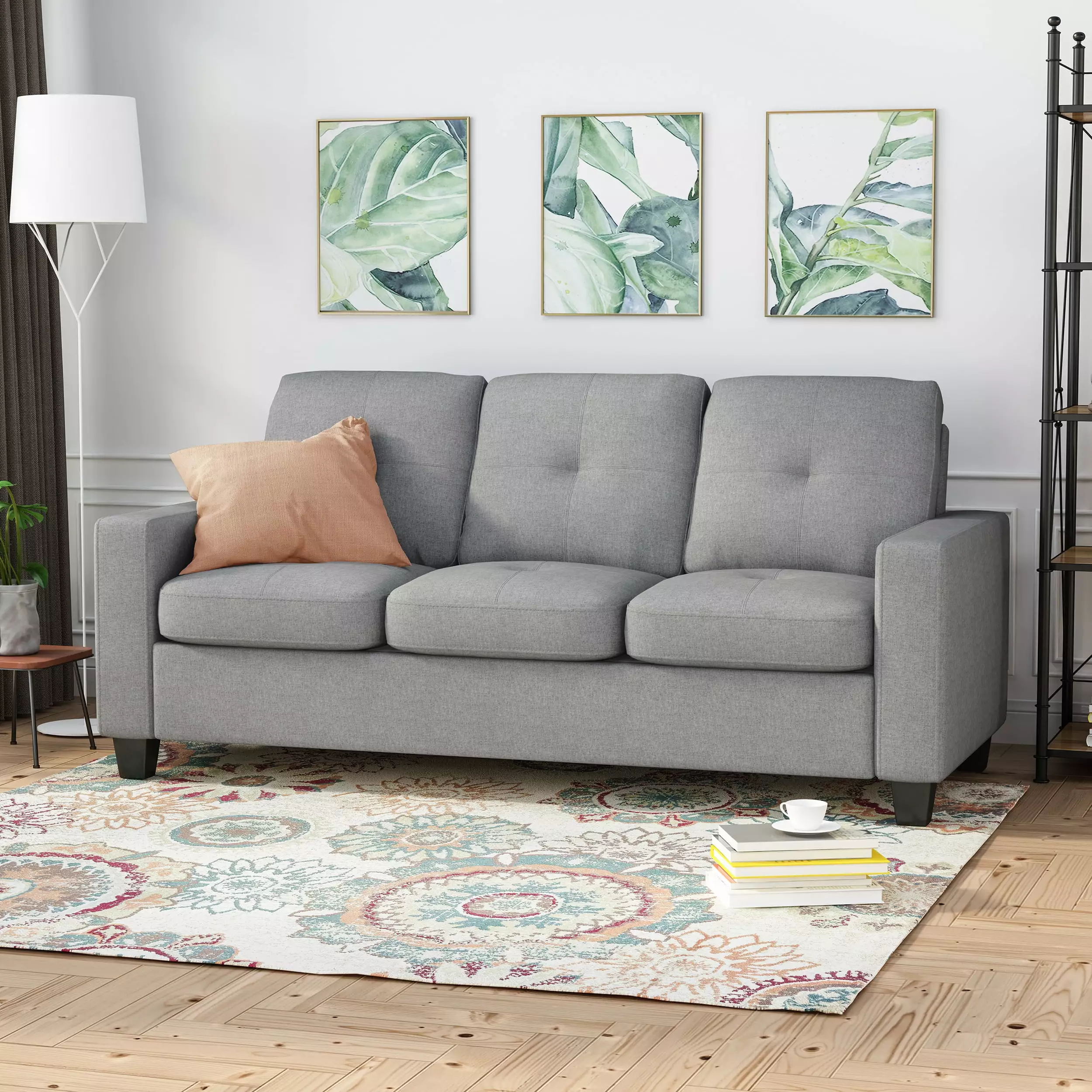 Homiyad Viviana Three-Seater Sofa Wood Legs Mid Century Modern Design
