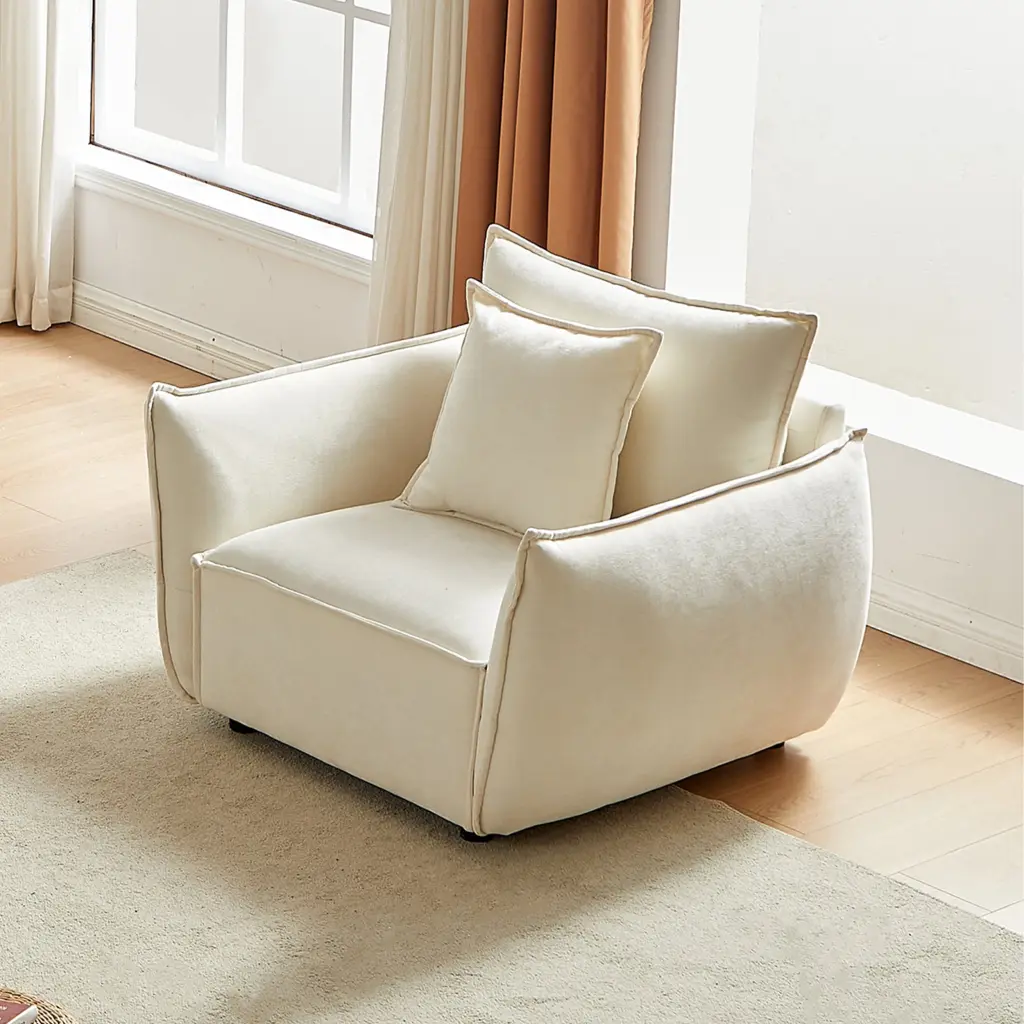 Mh 44'' Minimalist Sofa, Living Room Upholstered Armchair Bedroom, Modern w1193
