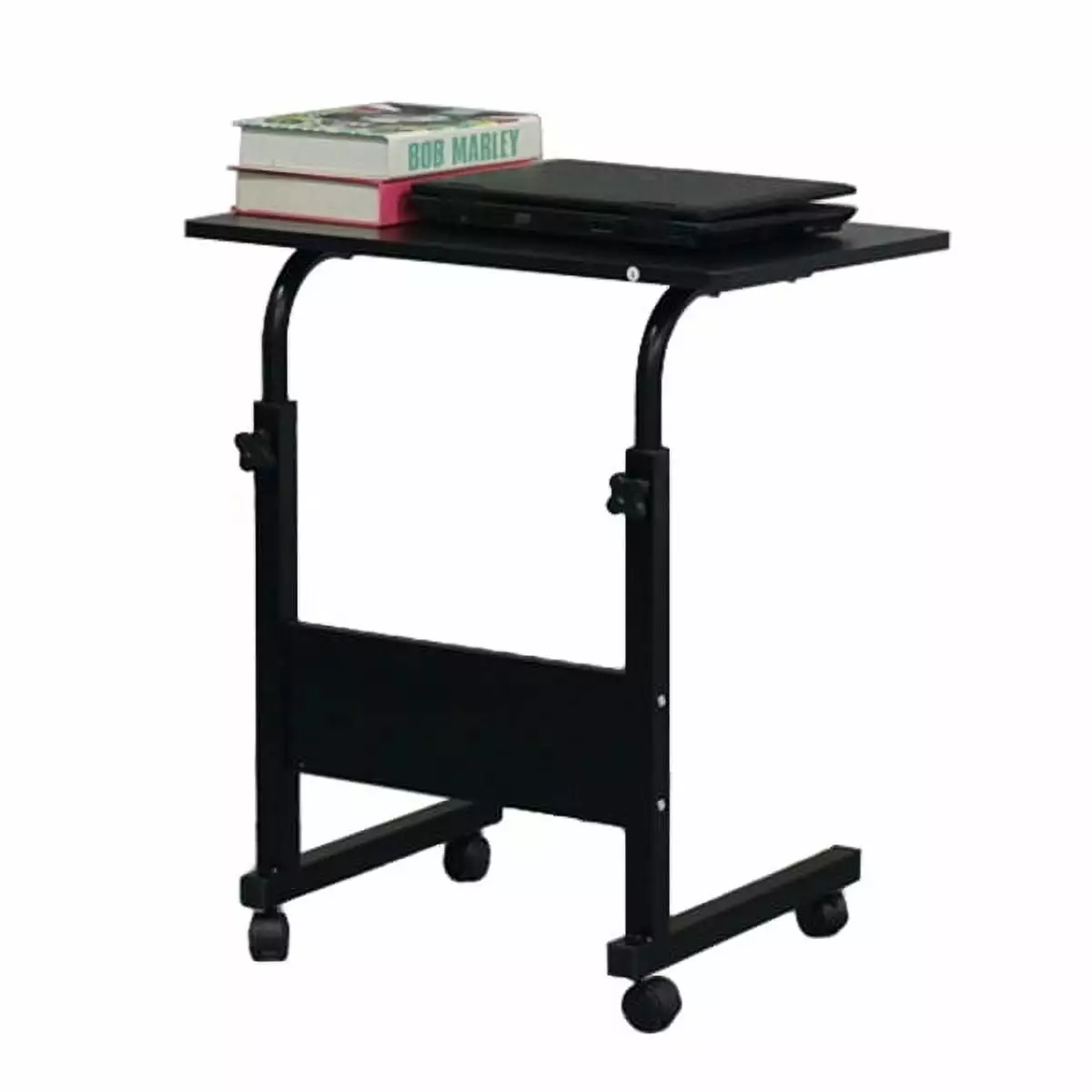 Adjustable Height Standing Desk Baffle Portable Mobile Laptop Computer Desk Black Rolling Workstation IM Beauty