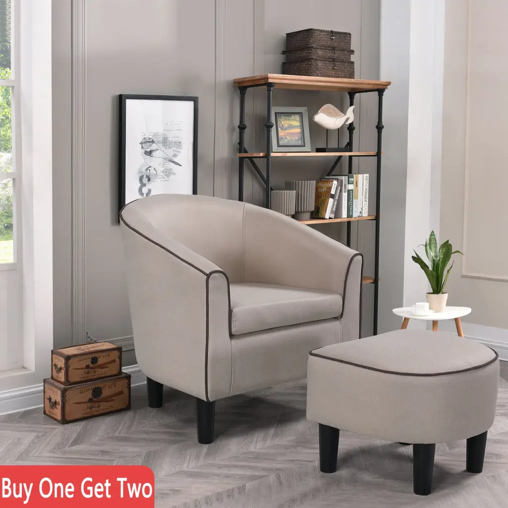 Jst Accent Chair Ottoman, Modern Arm Chair Footrest jst smart home
