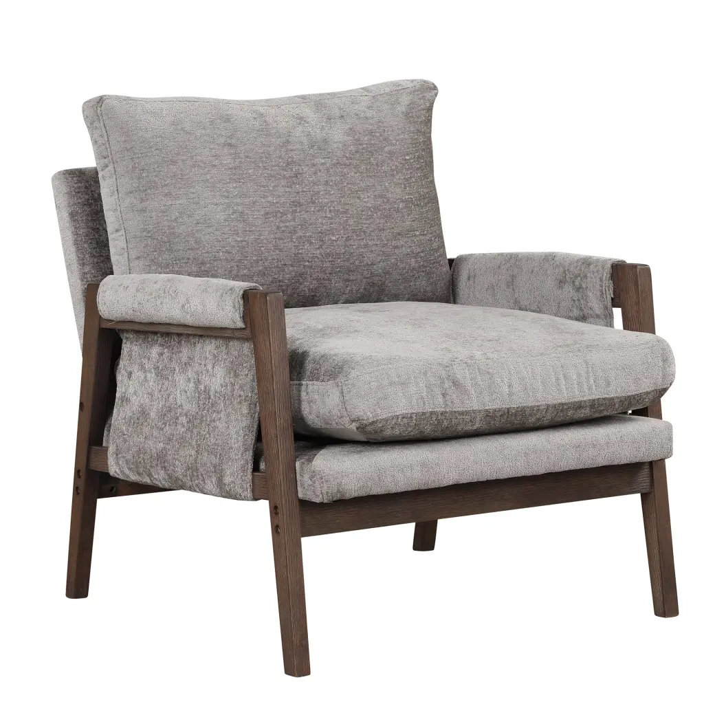 Mid Century Modern Velvet Accent Chair Leisure Chair Solid Wood Armrests oris fur.
