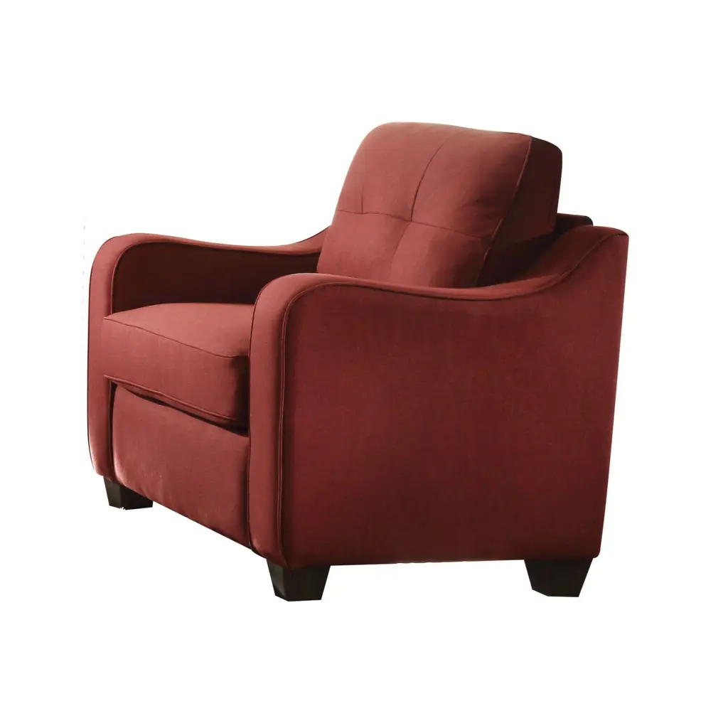 Red Accent Chair Sloped Arm Modern Wood Frame Living Room furniture max
